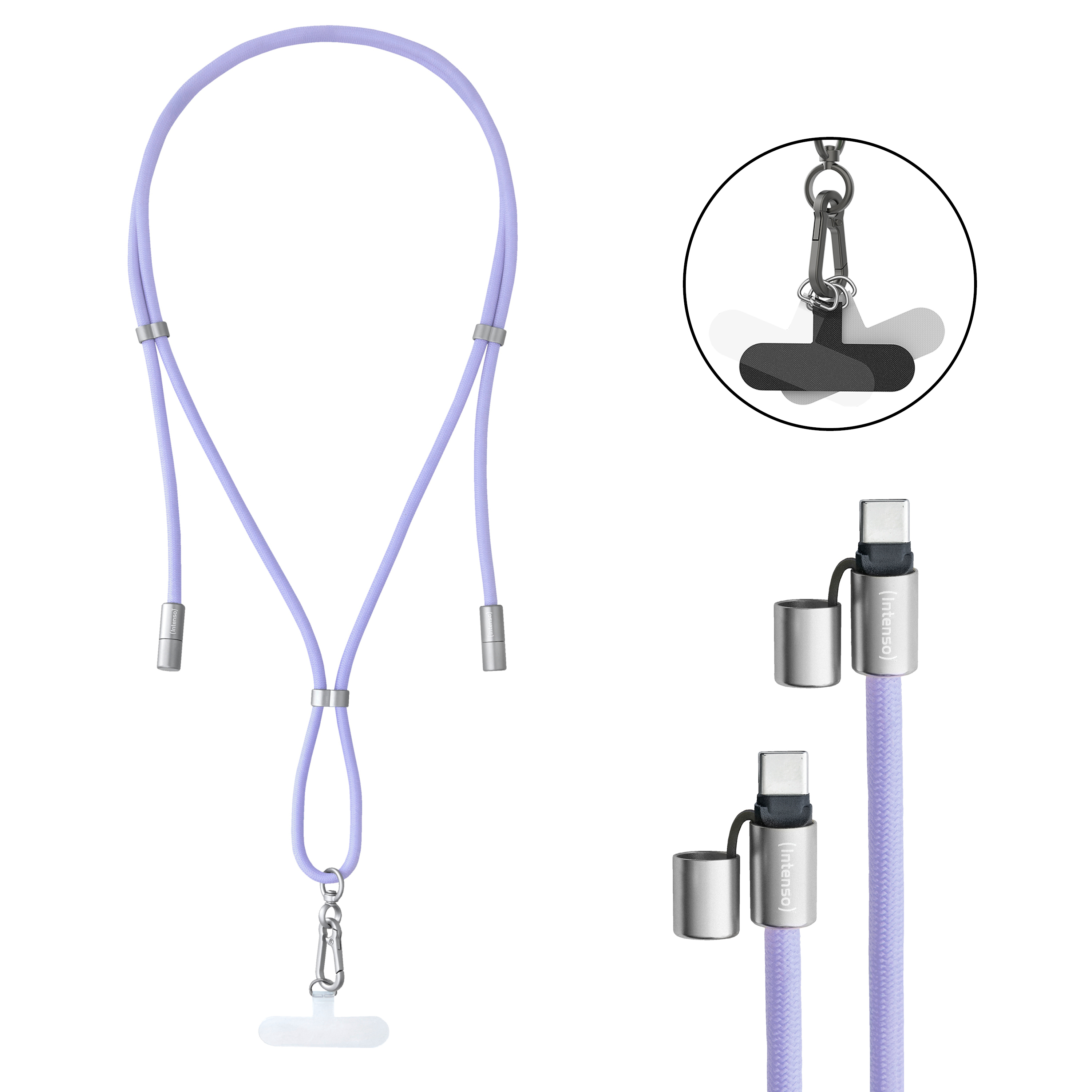 INTENSO USB-Kabel Lanyard USB-C 1,65m Lila INTENSO USB-Kabel Lanyard USB-C 1,65m Lila