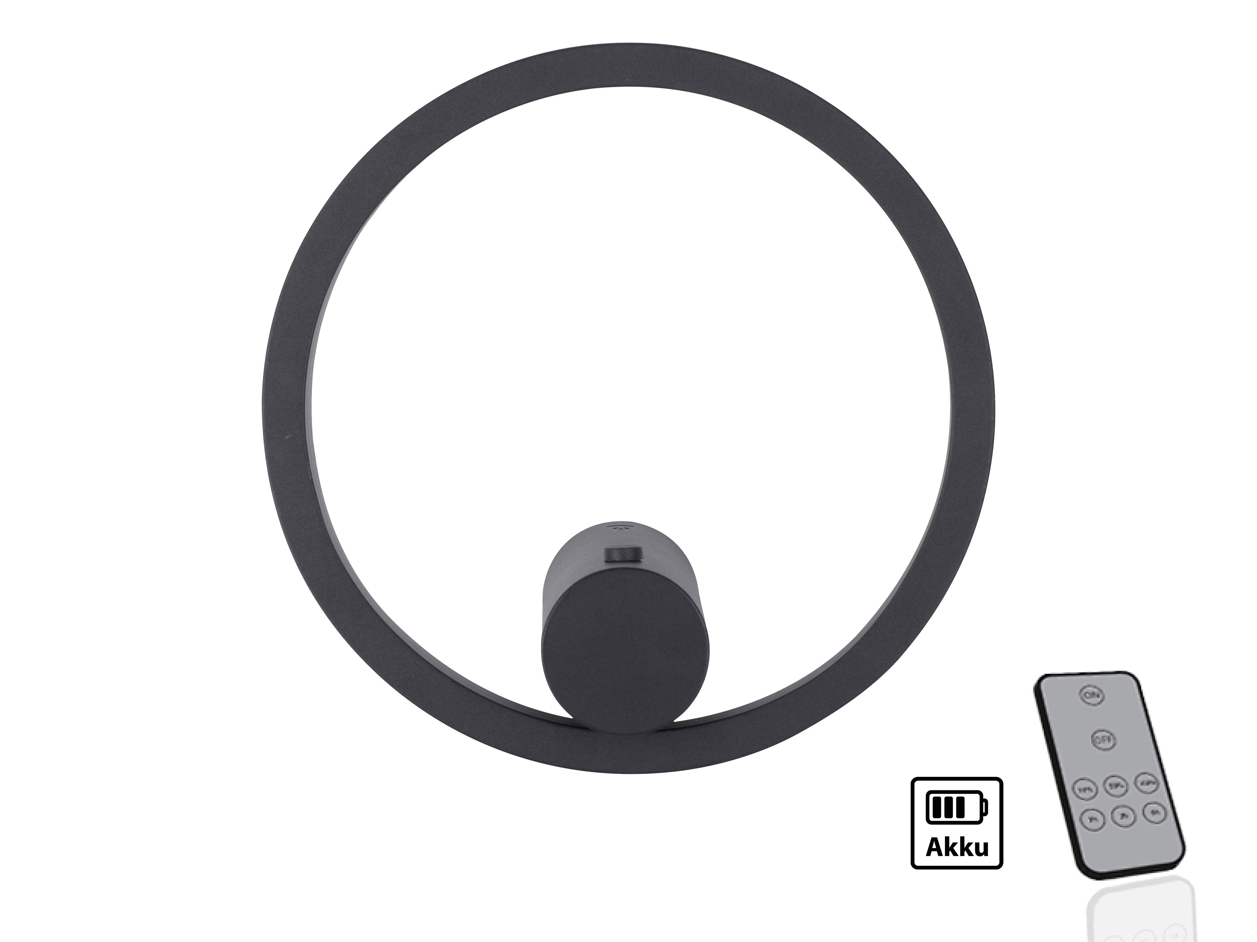 JUST LIGHT LED-Akku Wandleuchte 18280-13, 6W, 660lm, 3000K, anthrazit