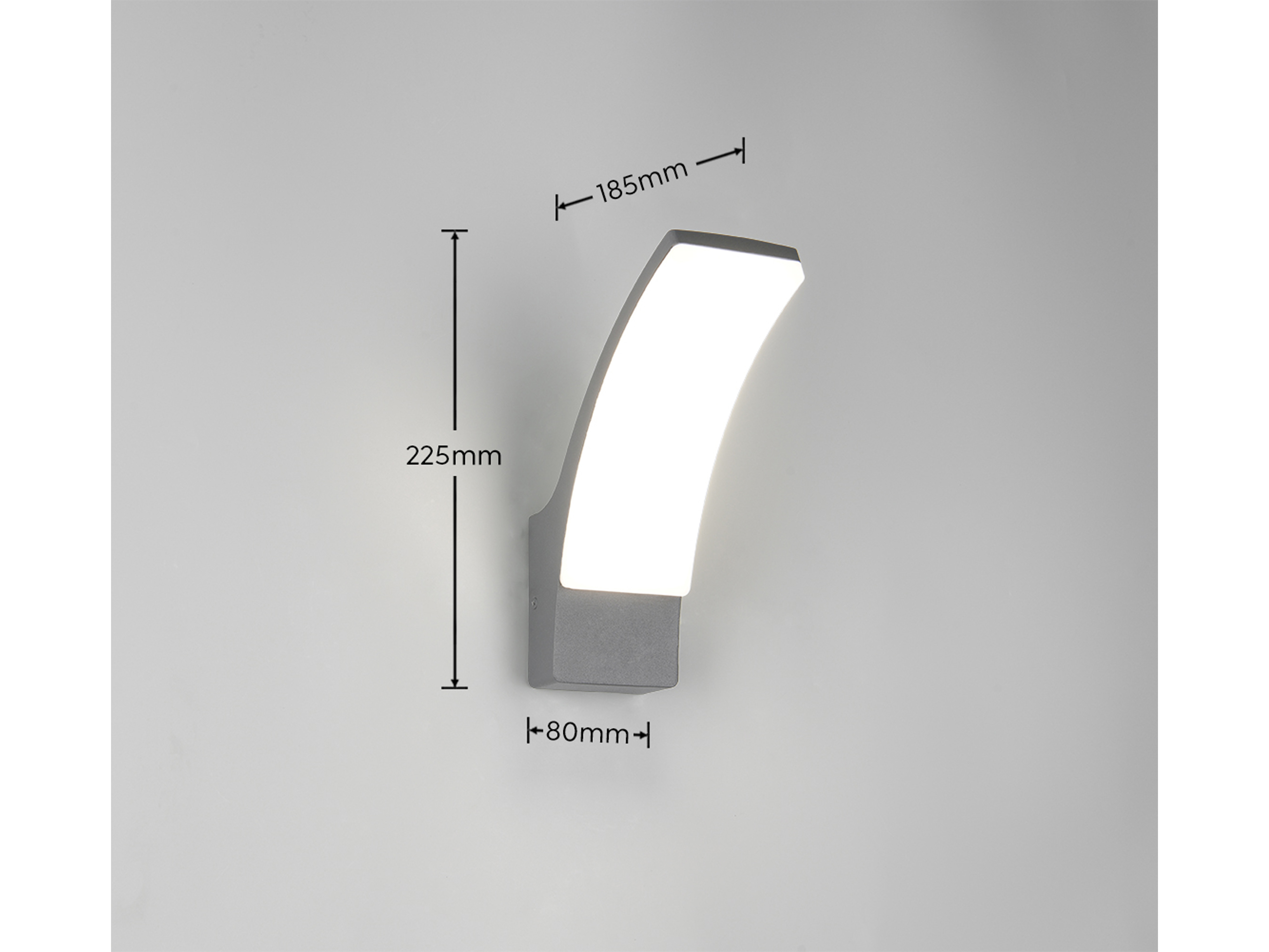 REALITY LED-Wandleuchte Beja R23356142, 12,5W, 4000K, 1650lm, neutralweiß, IP44, Anthrazit
