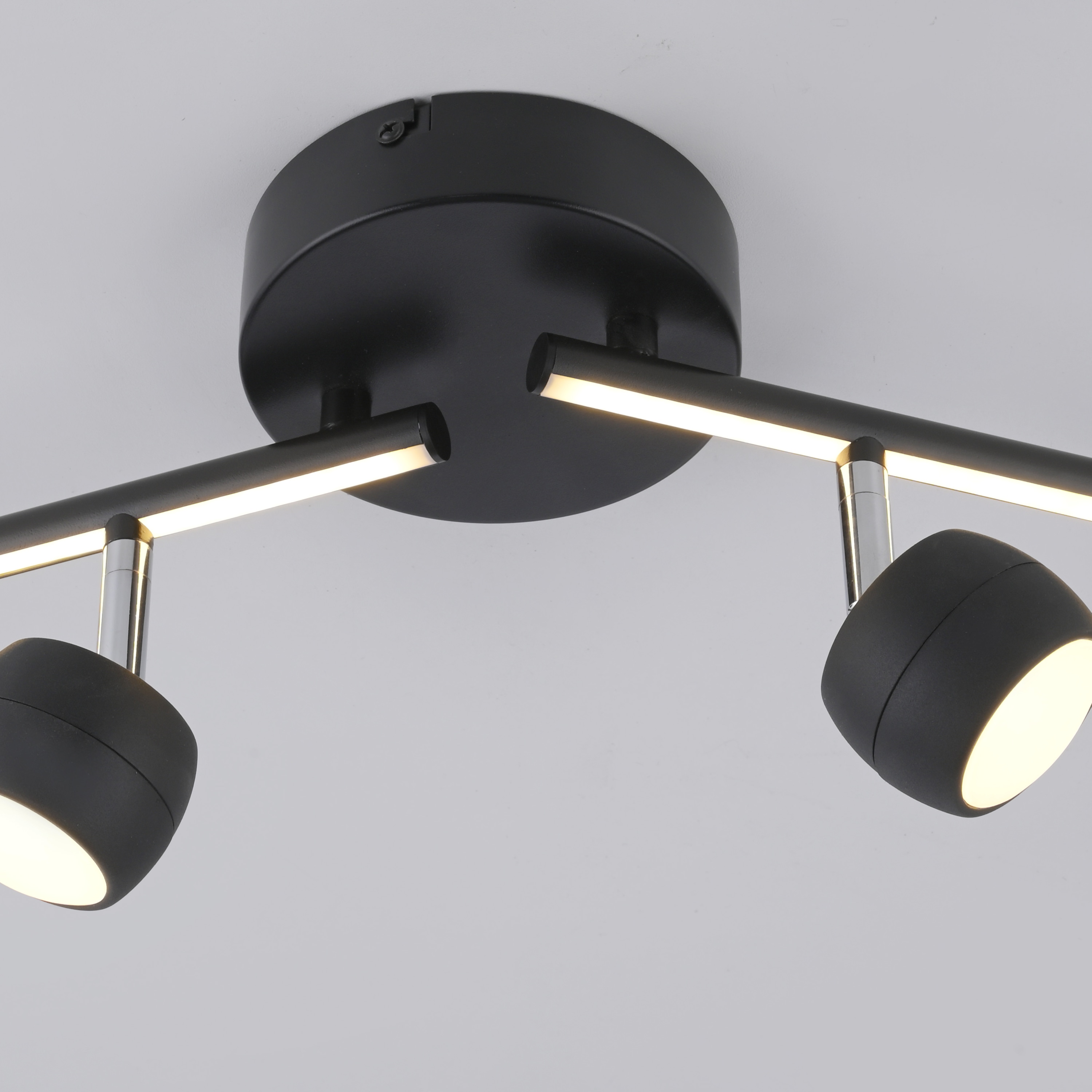 JUST LIGHT LED-Deckenleuchte 11402-18, 20,40W, 3000K, 2360lm, warmweiß, IP20, schwarz