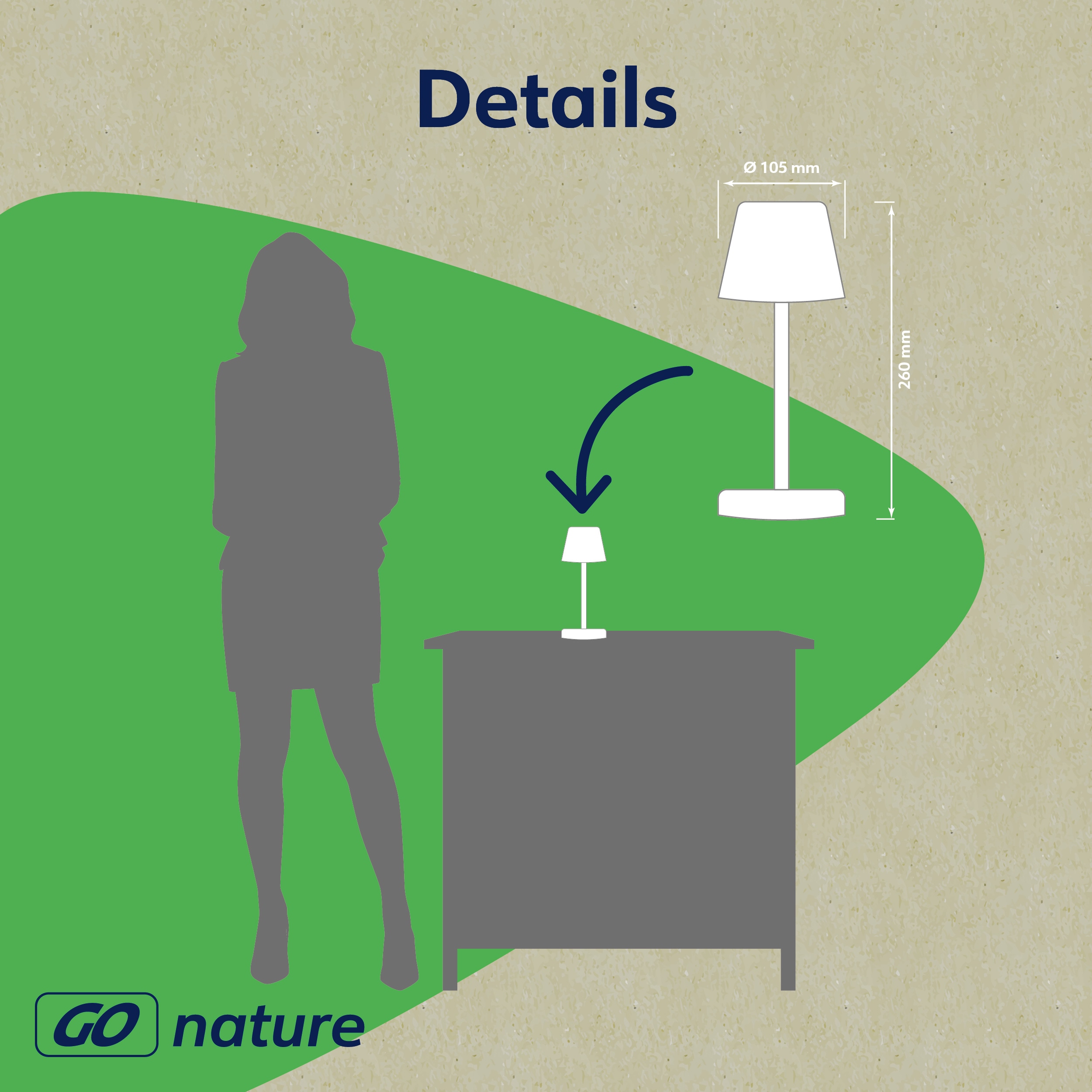 MÜLLER-LICHT LED-Akku-Tischleuchte MESA, 2W, 120lm, 3000K, braun