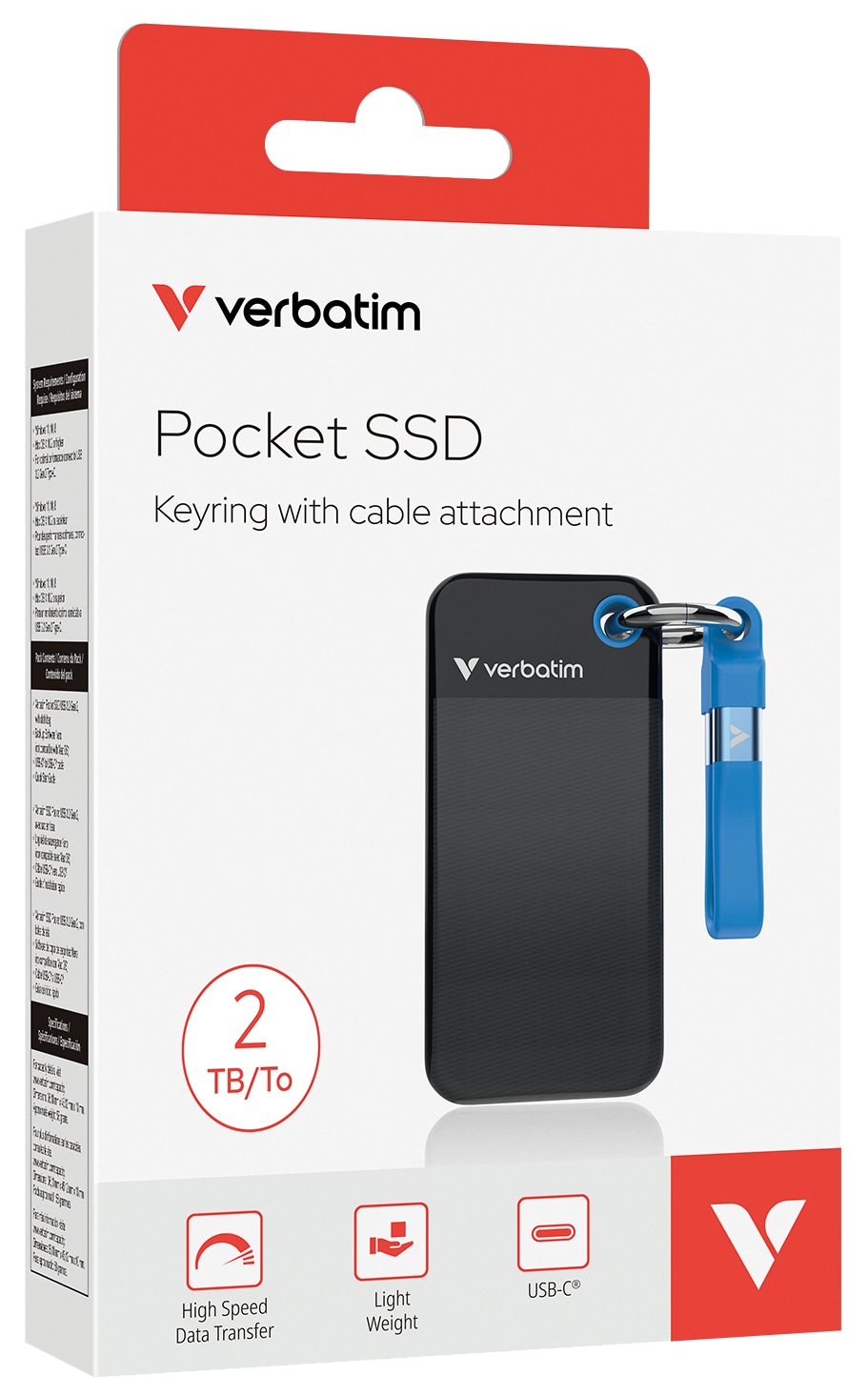 VERBATIM Externe SSD Pocket 2TB schwarz-blau VERBATIM Externe SSD Pocket 2TB schwarz-blau