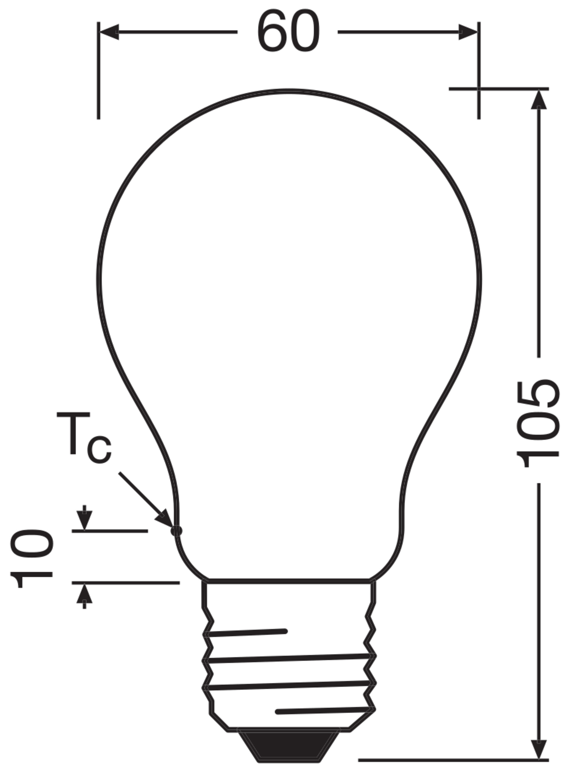 OSRAM LED-Lampe, Kolbenform, E27, 5 W, 2700 K, EEK: A, 1055 lm, warmweiß