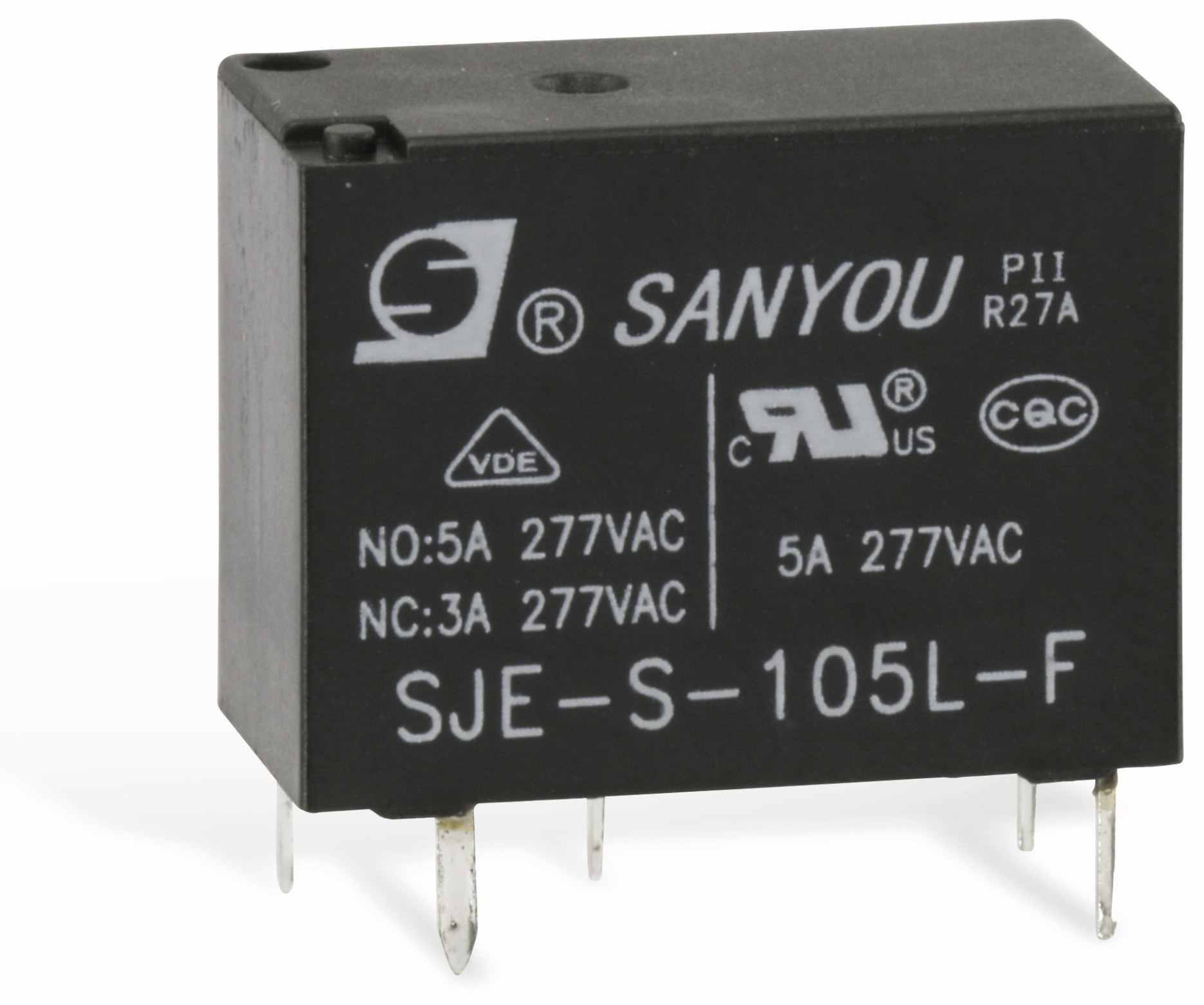 Sanyou Relais SJE-S-105L-F, 5 V-, 1 Wechsler