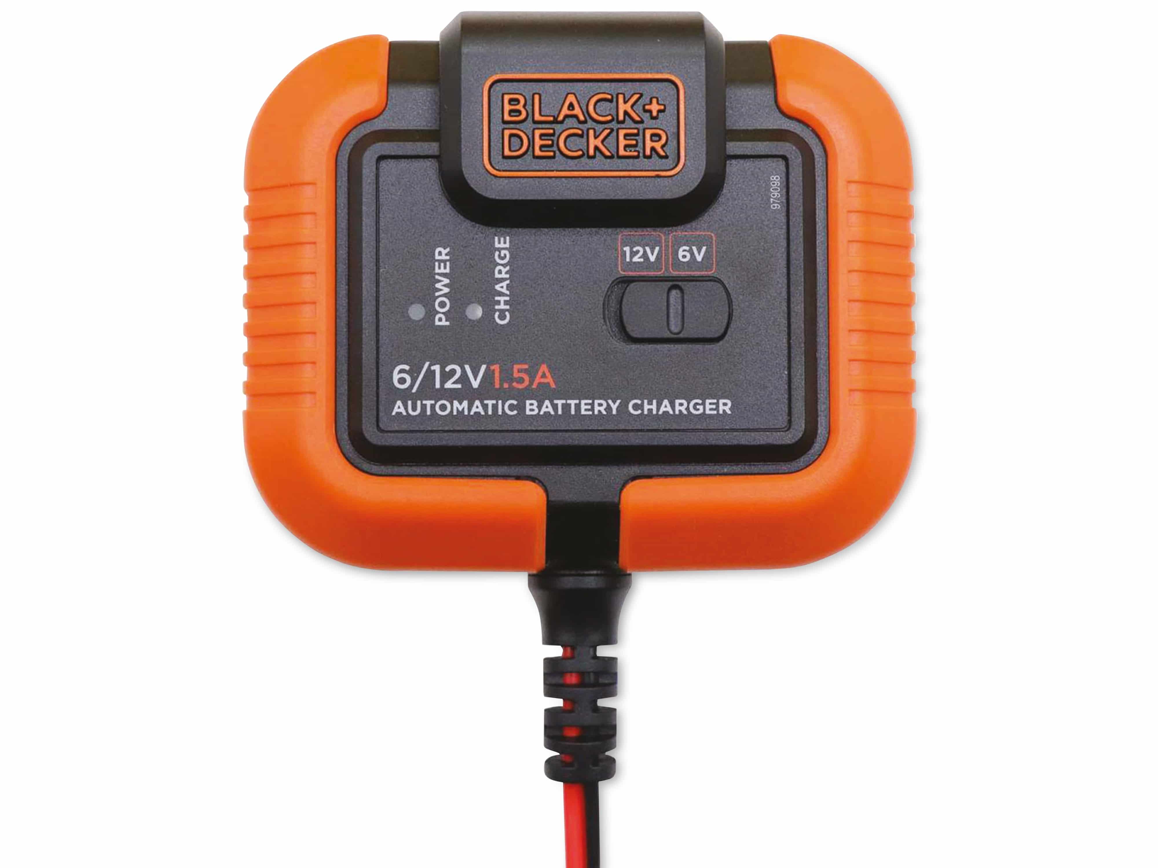 BLACK & DECKER Batterie-Ladegerät 6V + 12V, 1,5 A, für Blei-Akkus, IP20 