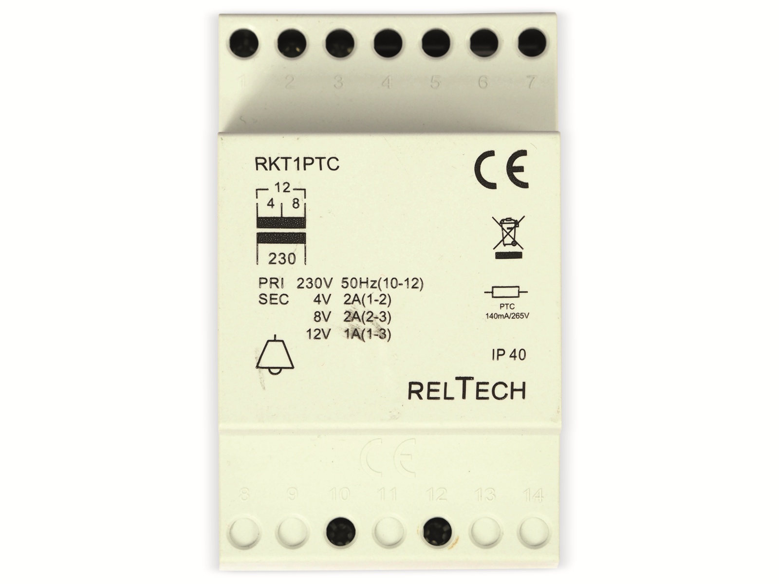 RELTECH Klingeltransformator RKT1PTC RELTECH Klingeltransformator RKT1PTC