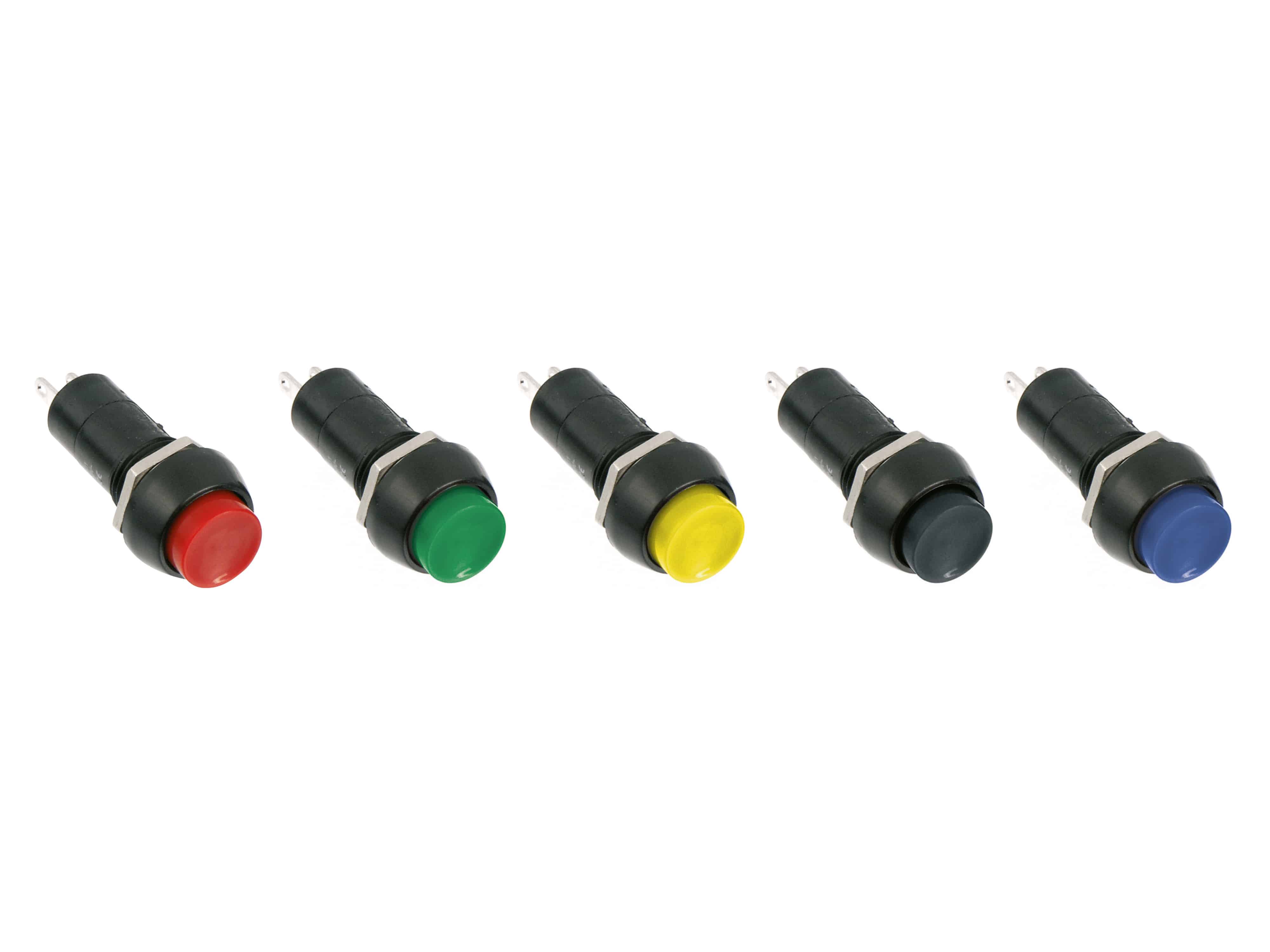 5er Set Einbau-Drucktaster PBS-11B, Schließer, rund 5er Set Einbau-Drucktaster PBS-11B, Schließer, rund