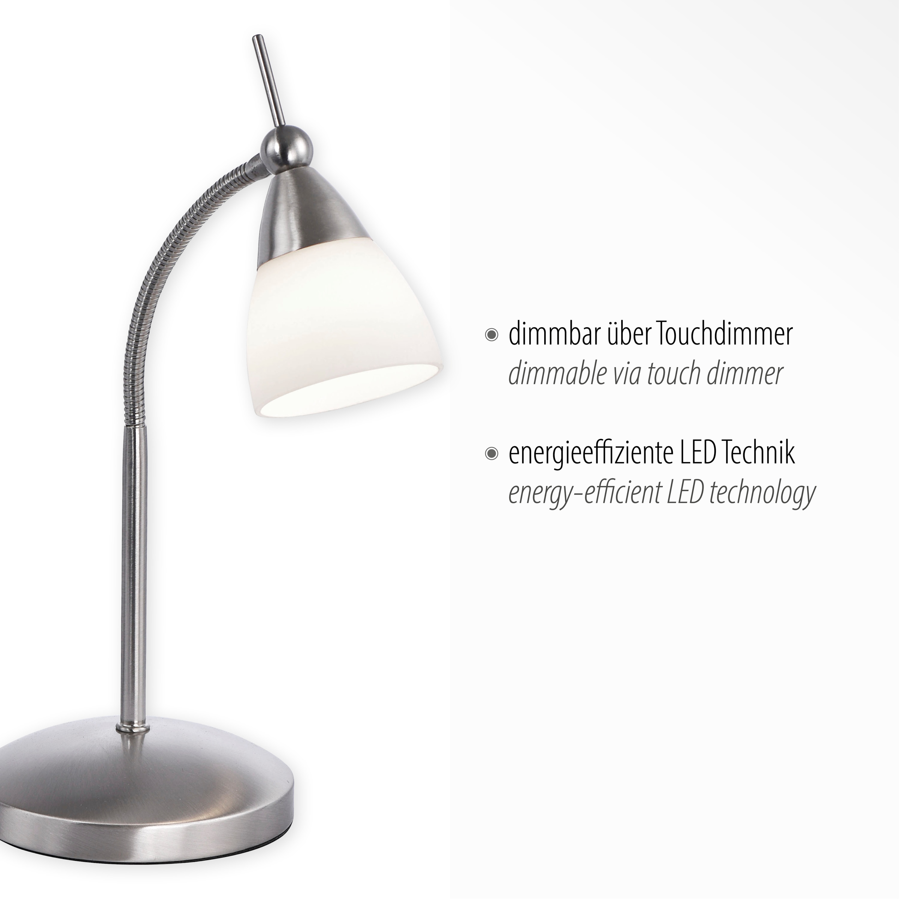 PAUL NEUHAUS LED-Tischleuchte 4001-55 stahl, 2,6 W, 265 lm, 3000 K