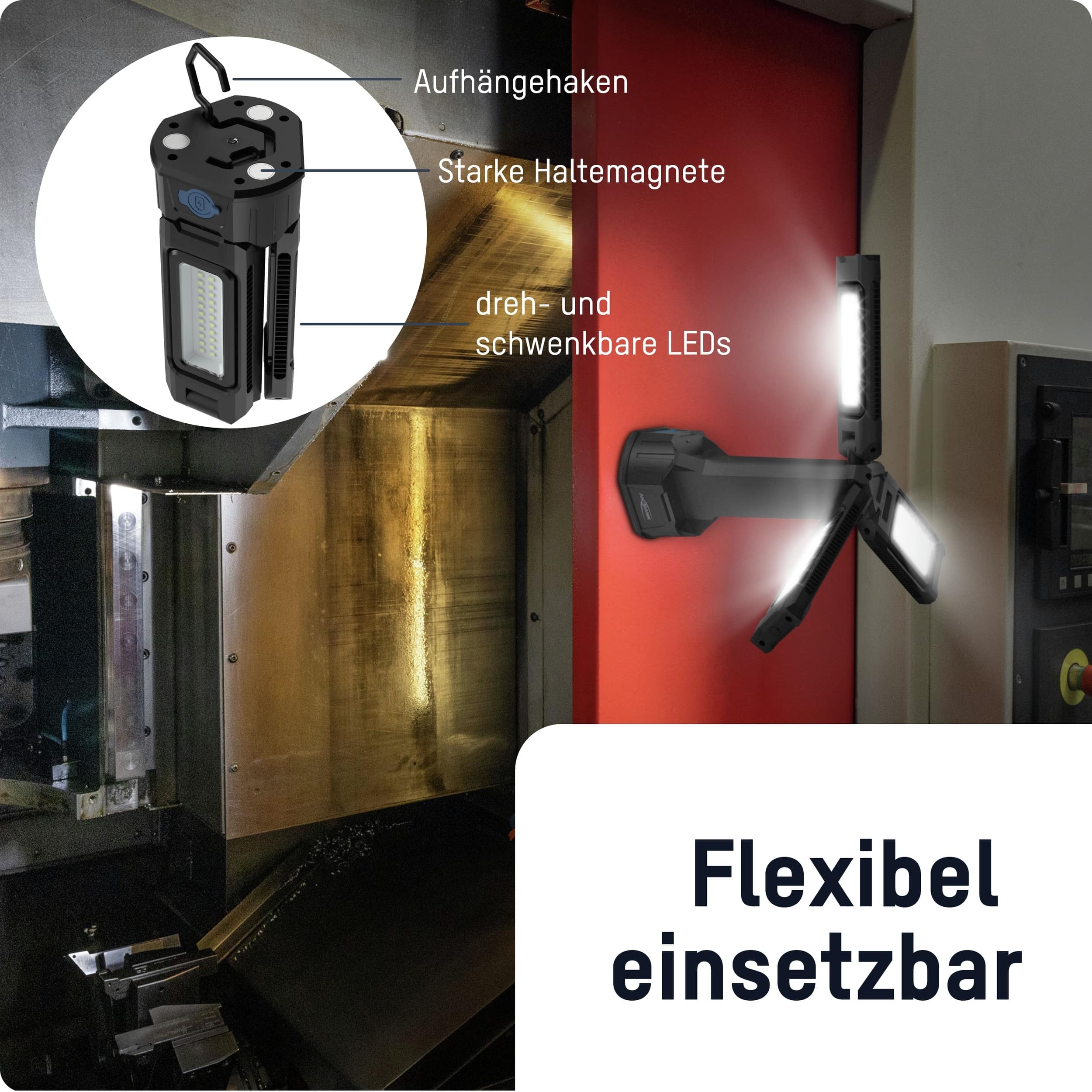 ANSMANN LED-Arbeitsleuchte Triohead, 7000 R, Akkubetrieb, mit Stativ ANSMANN LED-Arbeitsleuchte Triohead, 7000 R, Akkubetrieb, mit Stativ