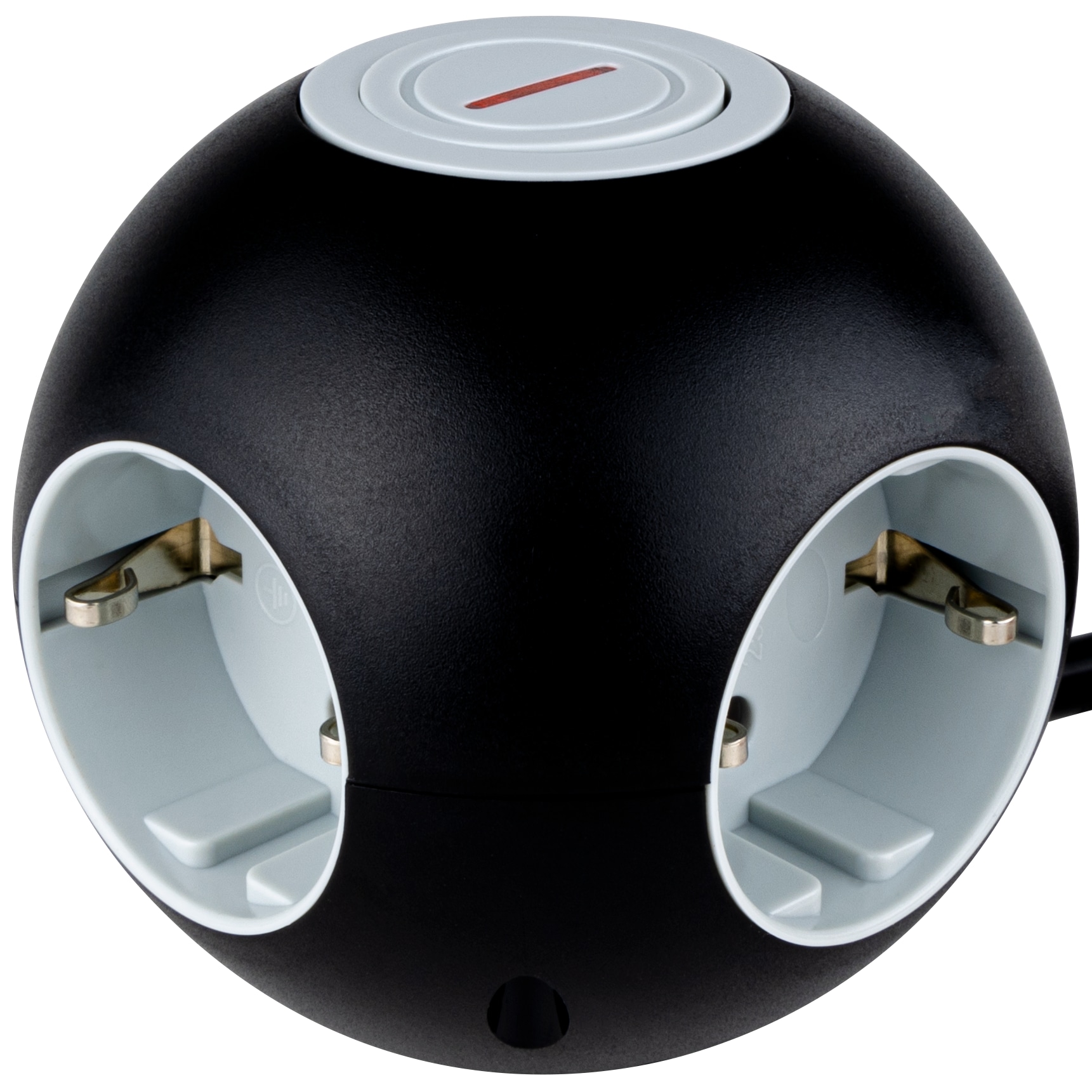 REV Powerglobe mit Schalter, 4-fach, schwarz/grau