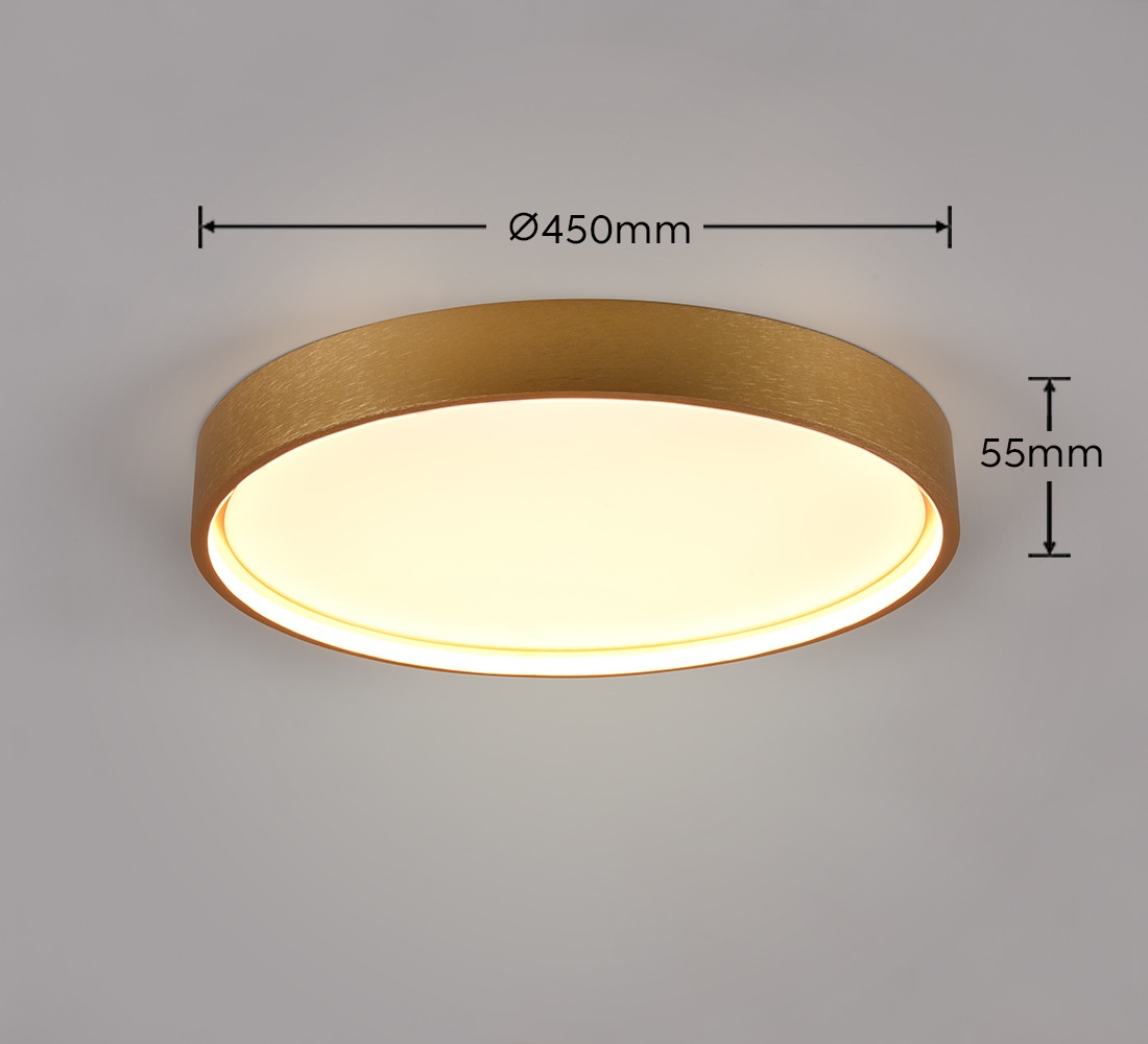 TRIO LED-Deckenleuchte Doha 641310208 Messing-matt, 29 W, 3260 lm, CCT