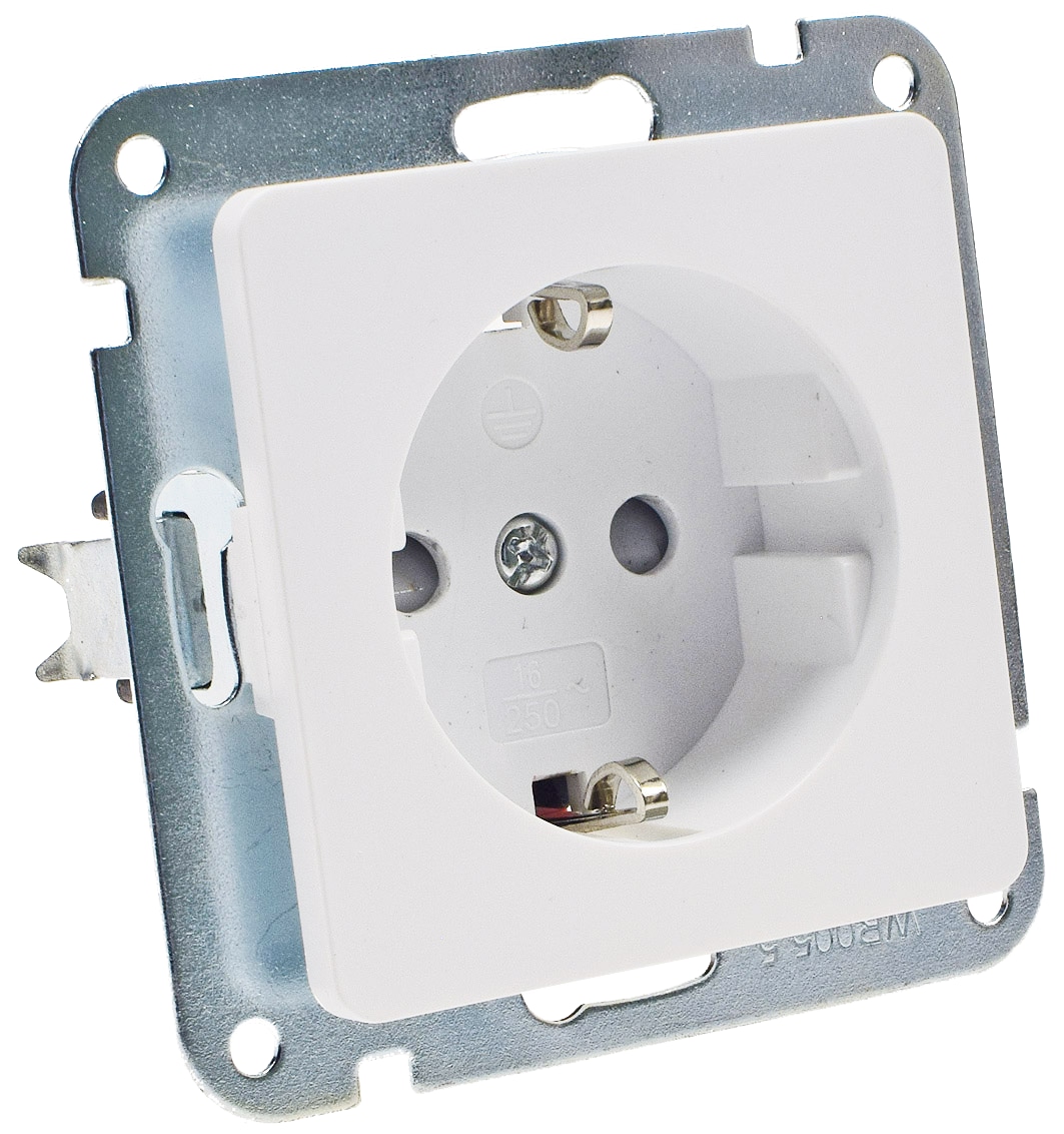 MILOS Schutzkontakt-Steckdose 22771, 16A/250V, Klemmanschluss, weiß matt MILOS Schutzkontakt-Steckdose 22771, 16A/250V, Klemmanschluss, weiß matt