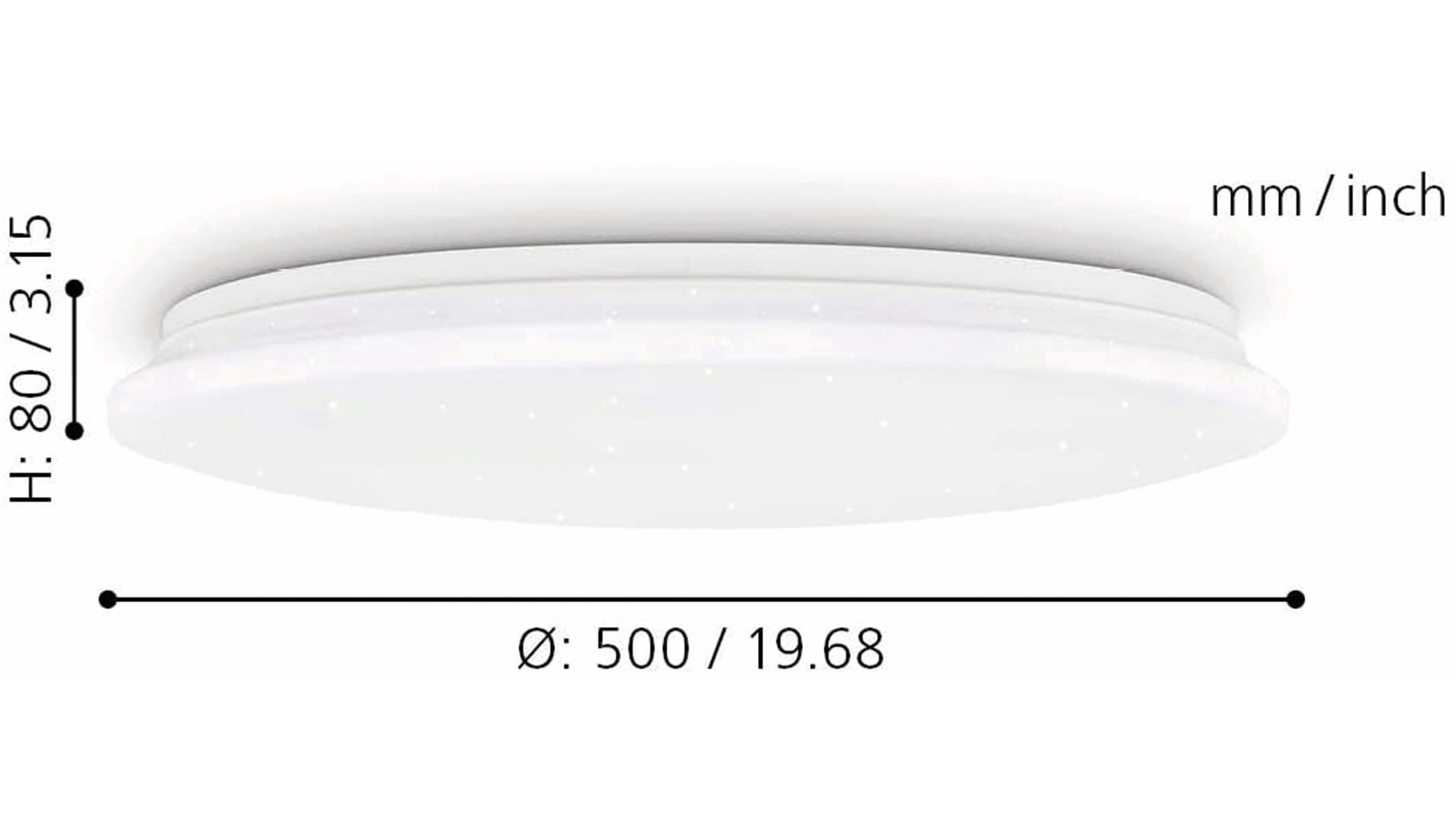 EGLO LED-Deckenleuchte POGLIOLA-S, 36W, 3550 lm, 4000K, 490 mm, Kristalleffekt EGLO LED-Deckenleuchte POGLIOLA-S, 36W, 3550 lm, 4000K, 490 mm, Kristalleffekt