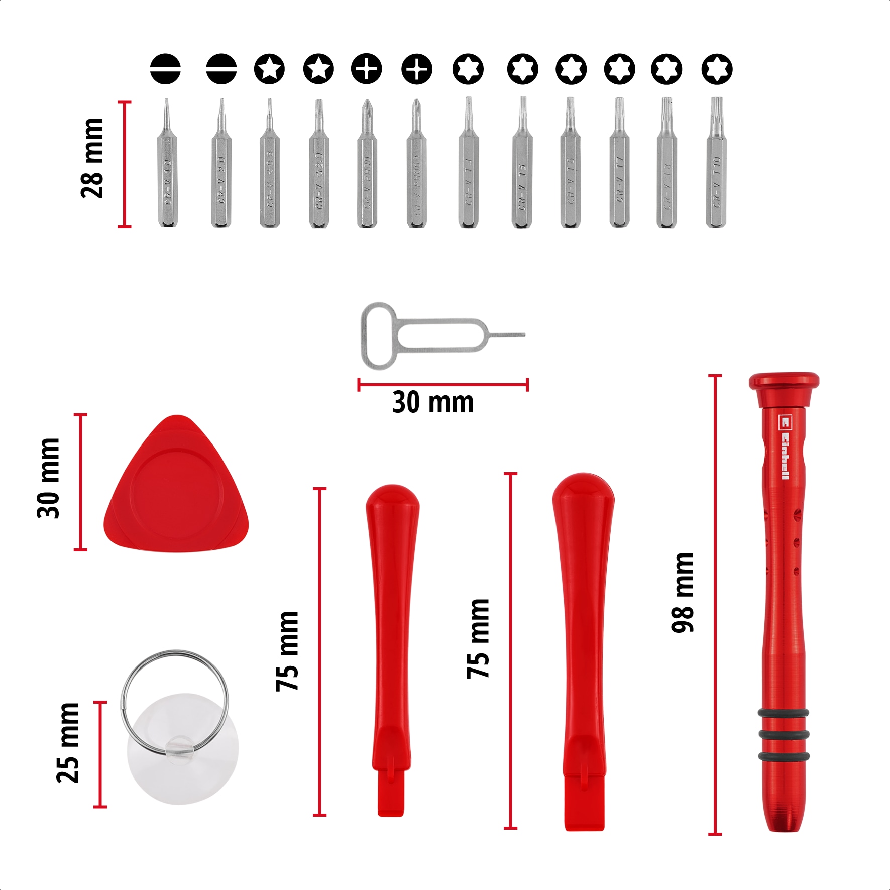 EINHELL Smartphone Reparatur-Set, 115001, 18-teilig