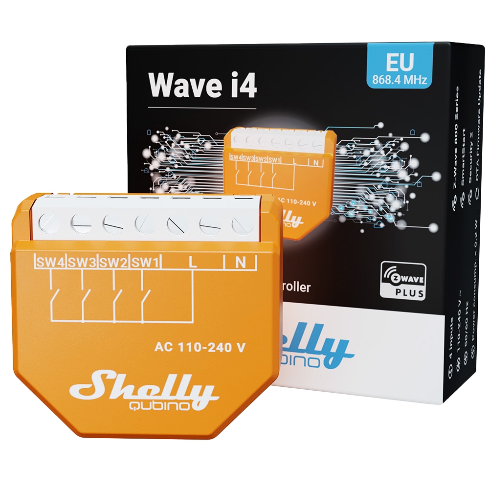SHELLY Szenenaktivierer Wave i4, Unterputz, orange SHELLY Szenenaktivierer Wave i4, Unterputz, orange