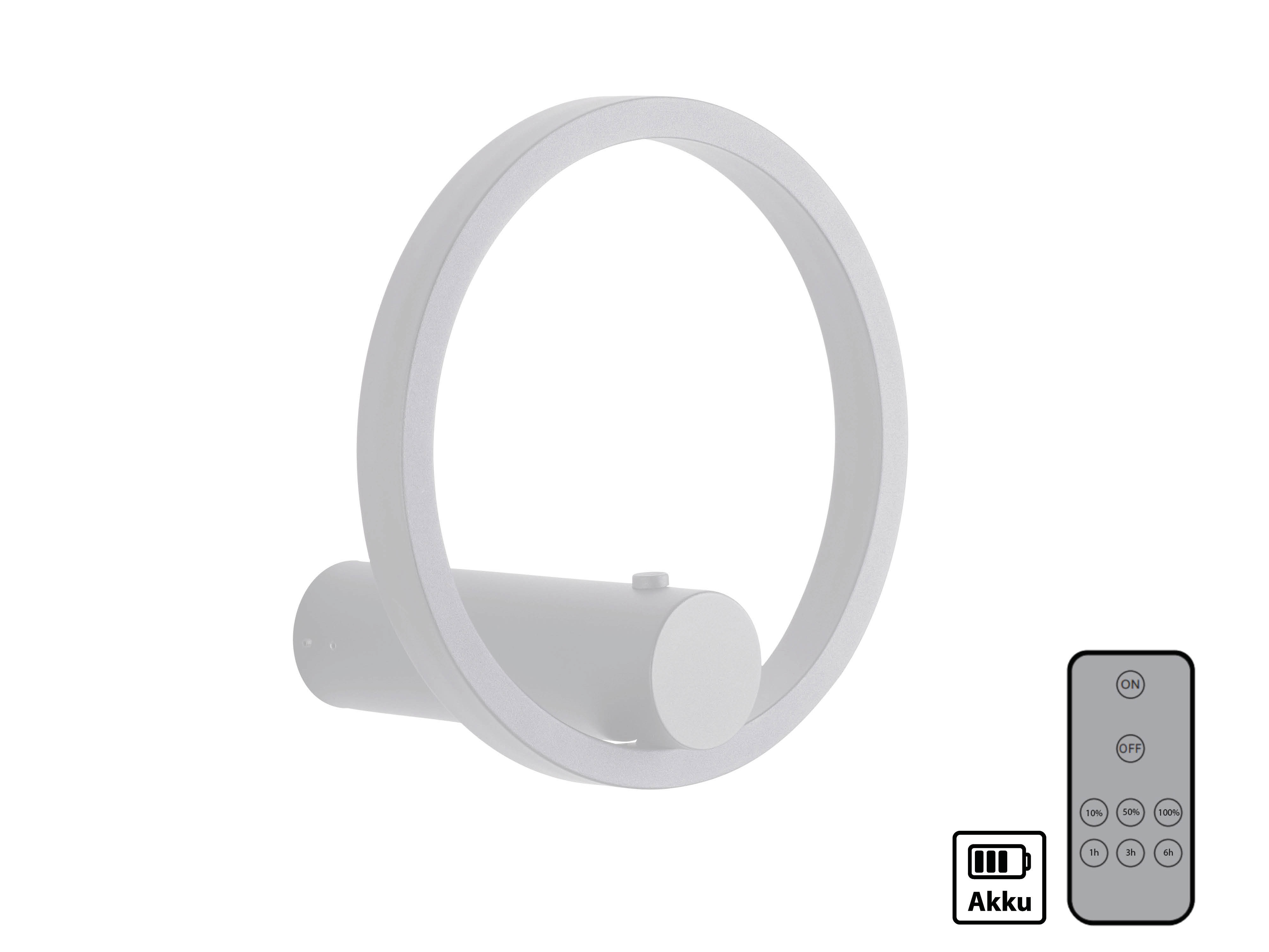 JUST LIGHT LED-Akku Wandleuchte 18280-16, 6W, 660lm, 3000K, weiß