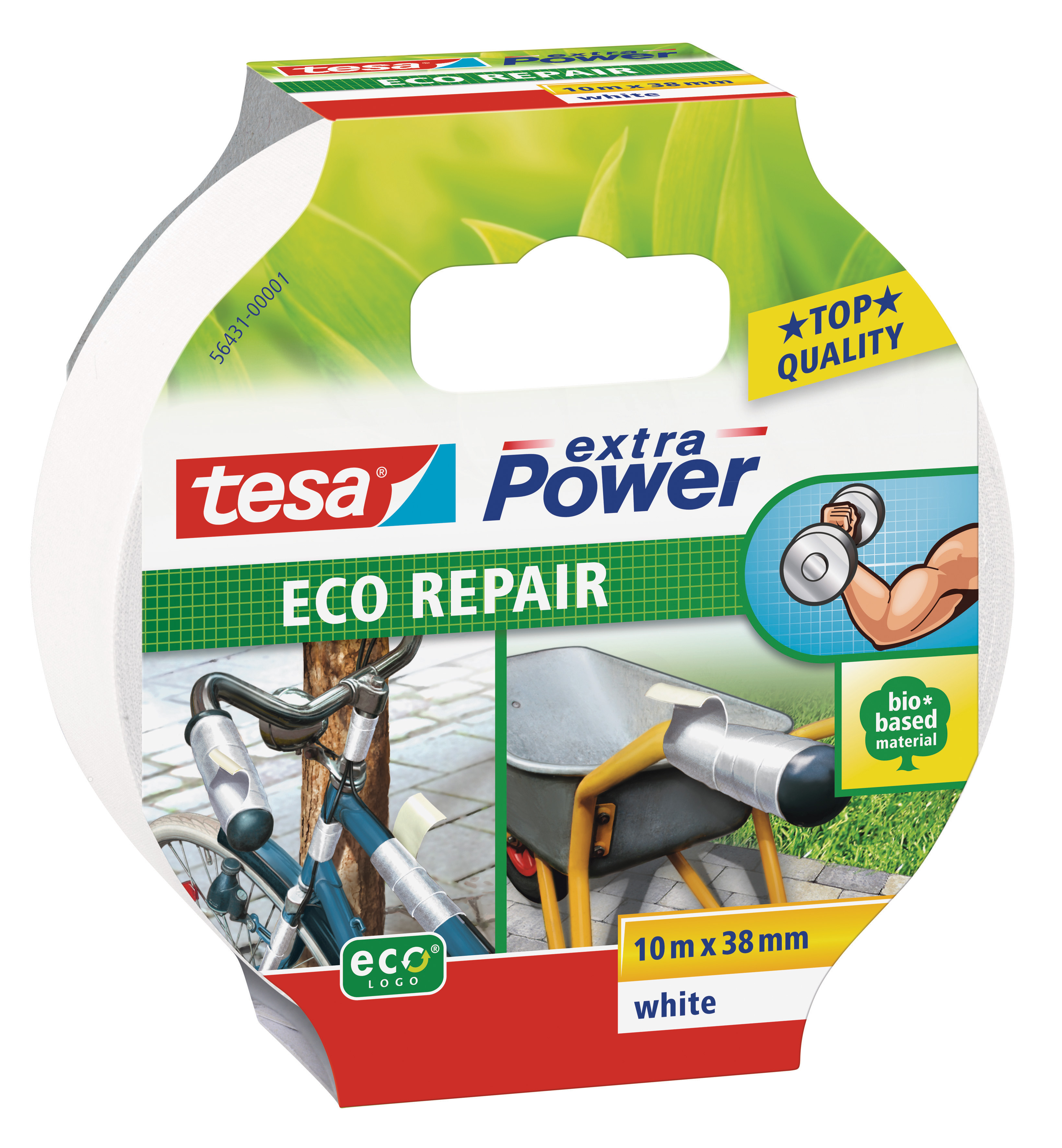 TESA extra Power® ECO REPAIR, Reparaturband, 38 mm x 10 m, weiß