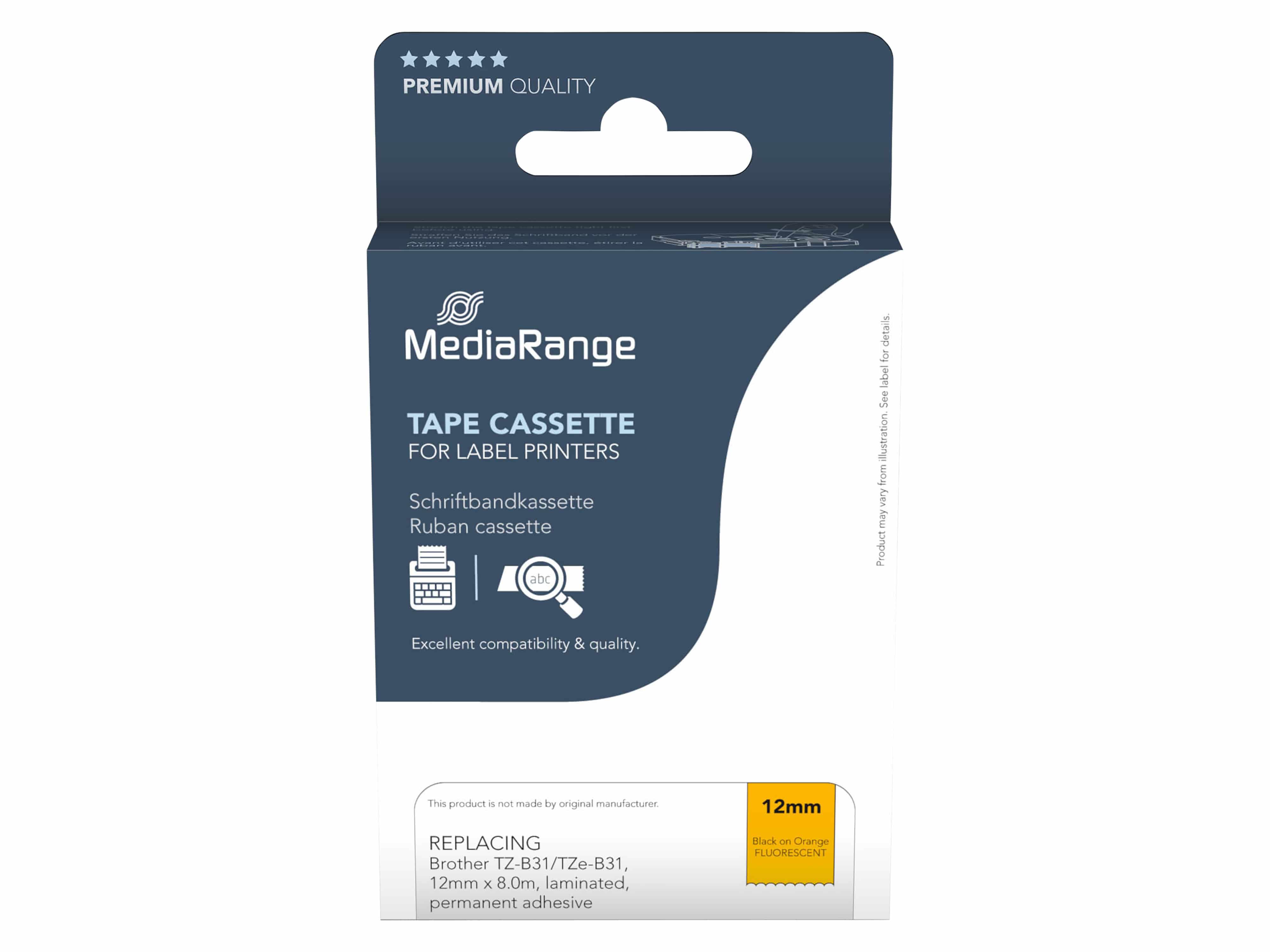 MEDIARANGE Schriftband MRBTZB31, ersetzt Brother TZ-B31/TZe-B31 MEDIARANGE Schriftband MRBTZB31, ersetzt Brother TZ-B31/TZe-B31