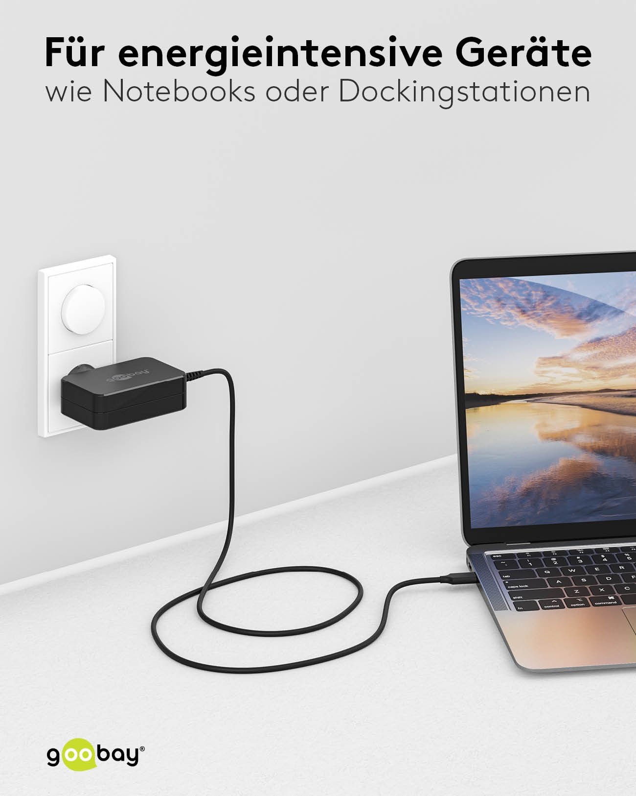GOOBAY USB-Lader 65419, für Laptops, USB-C, 65 W