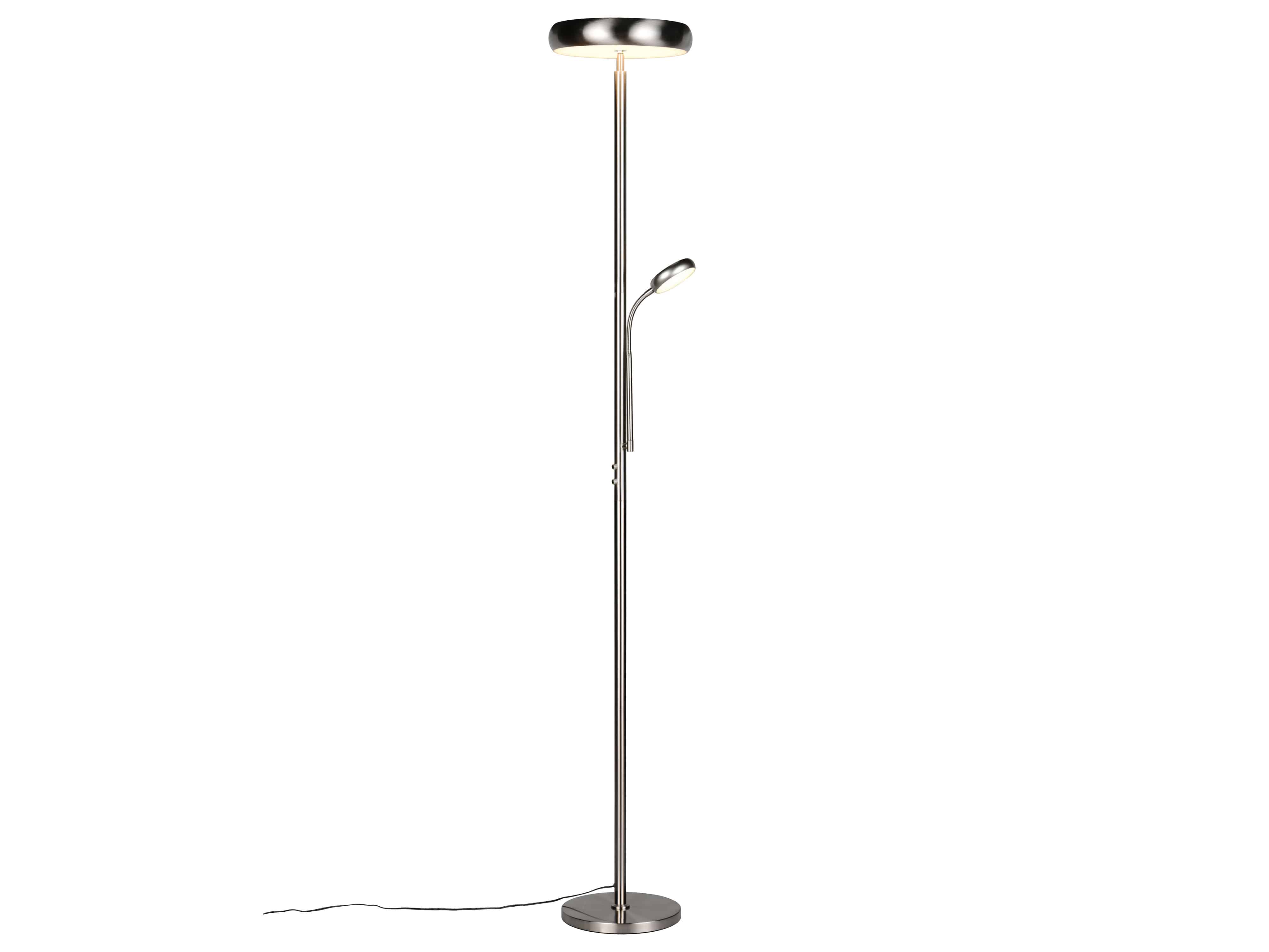 REALITY LED-Stehleuchte Palermo R45741107, 23W, 3000... 6500K, 2500lm, CCT, IP20, Nickel