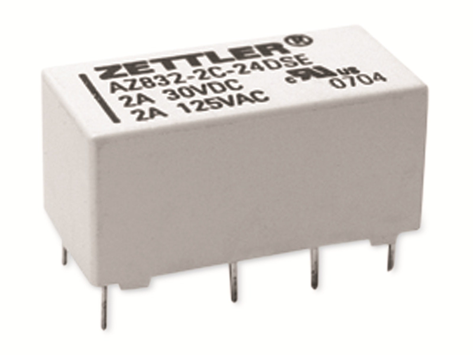 ZETTLER Printrelais, AZ832P2-2C-5DE, 5V, 2 Wechsler, 30V/DC, THT ZETTLER Printrelais, AZ832P2-2C-5DE, 5V, 2 Wechsler, 30V/DC, THT