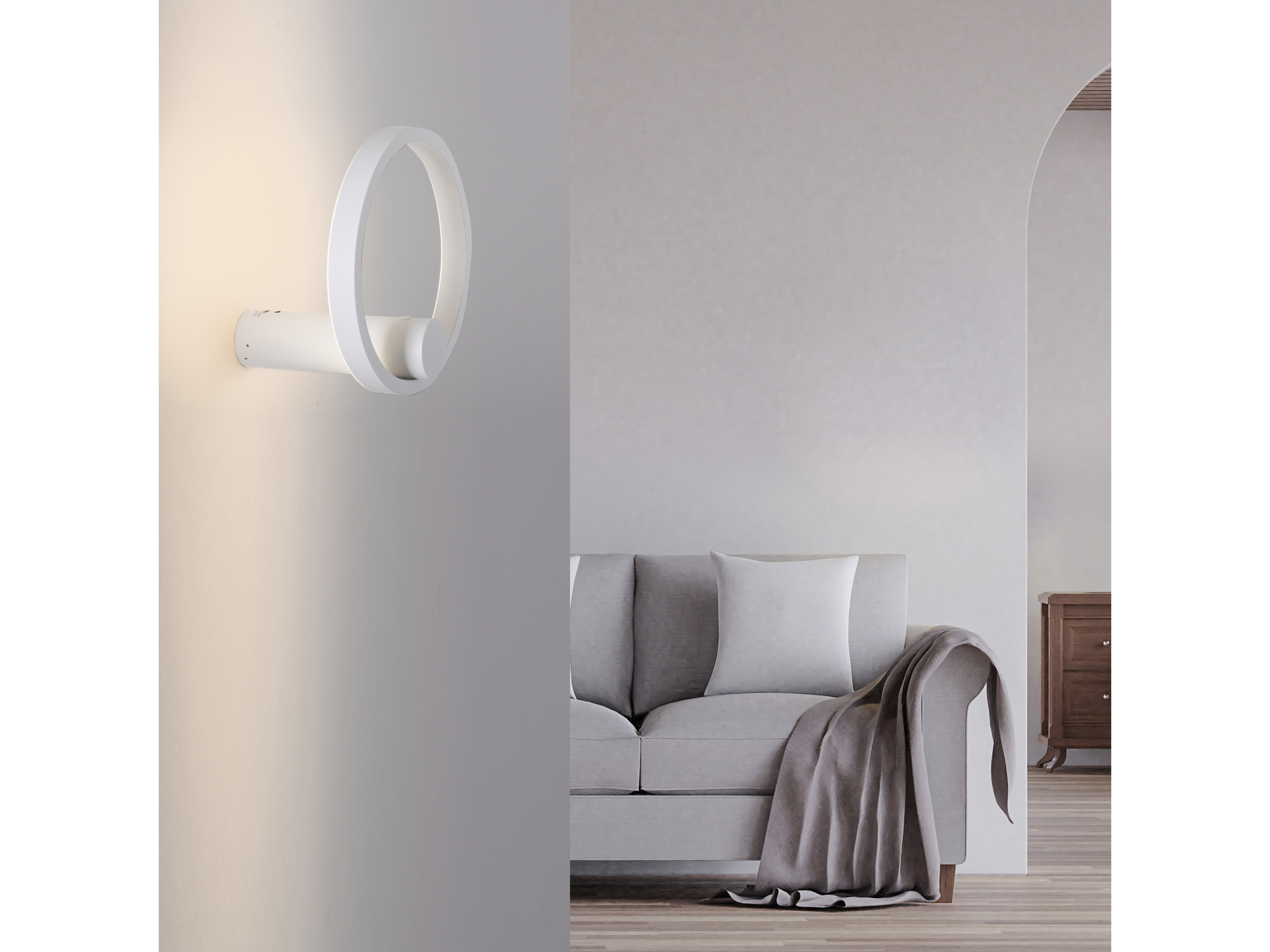JUST LIGHT LED-Akku Wandleuchte 18280-16, 6W, 660lm, 3000K, weiß