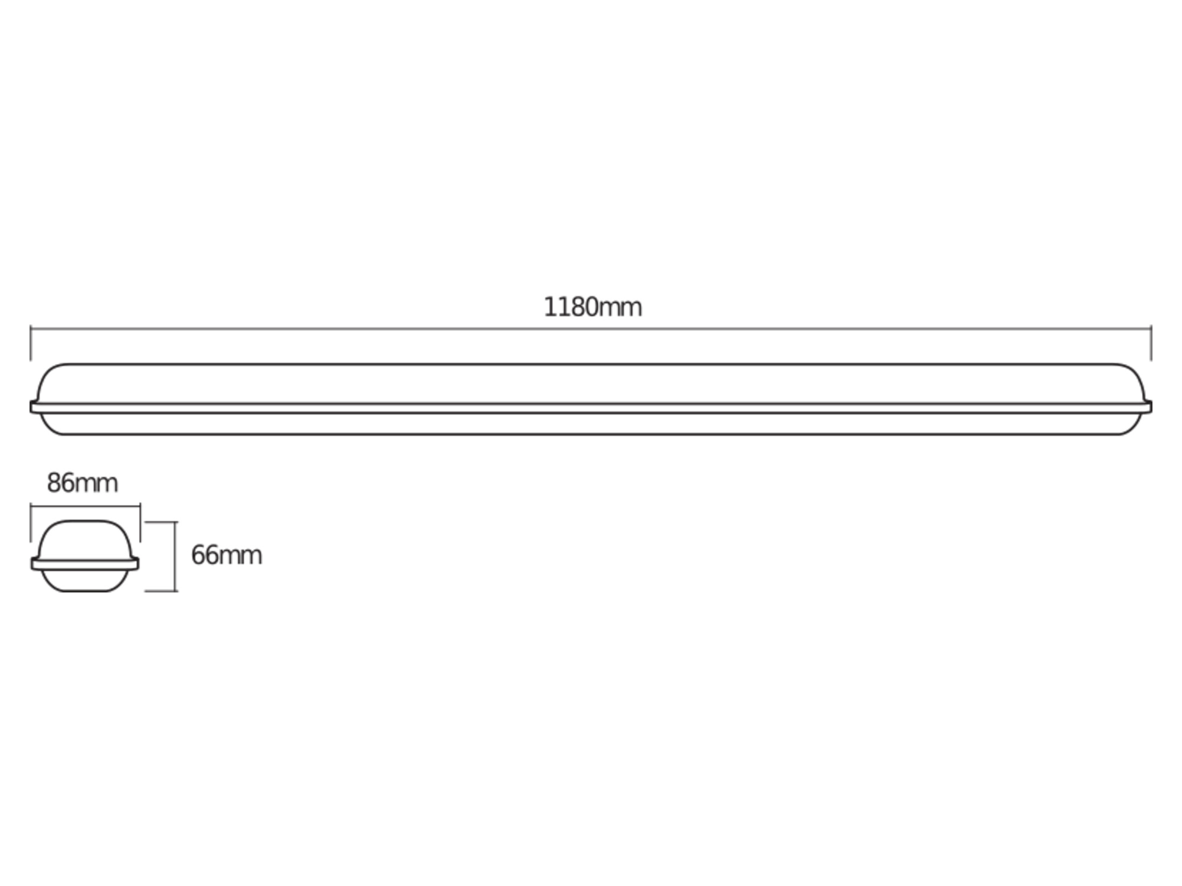 OSRAM LED-Feuchtraumleuchte, 36W, EEK: F, 3000lm, 4000K, IP65, neutralweiß, 1,2m