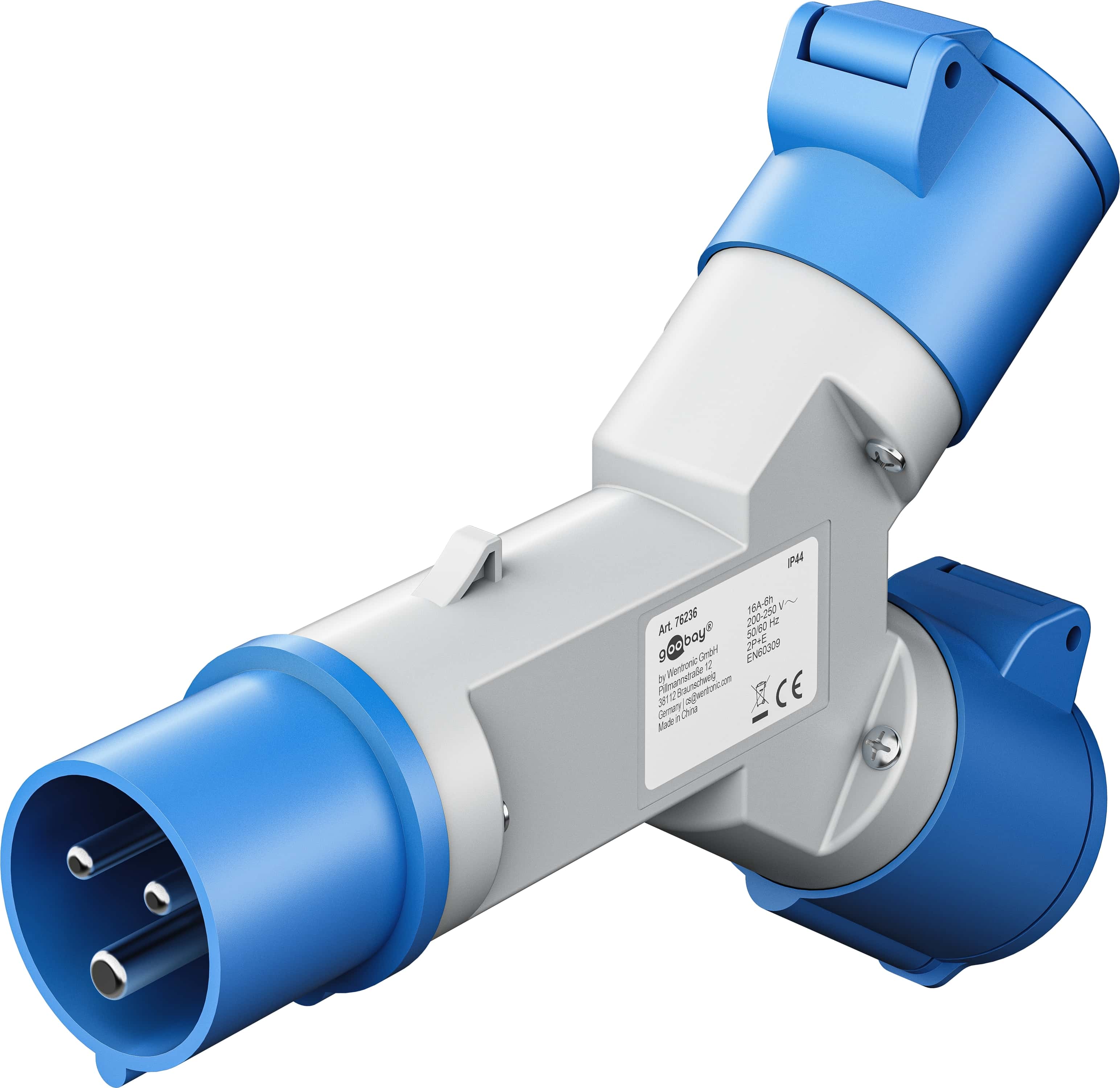 GOOBAY CEE-Adapter Y, 76236, Stecker zu 2x Kupplung