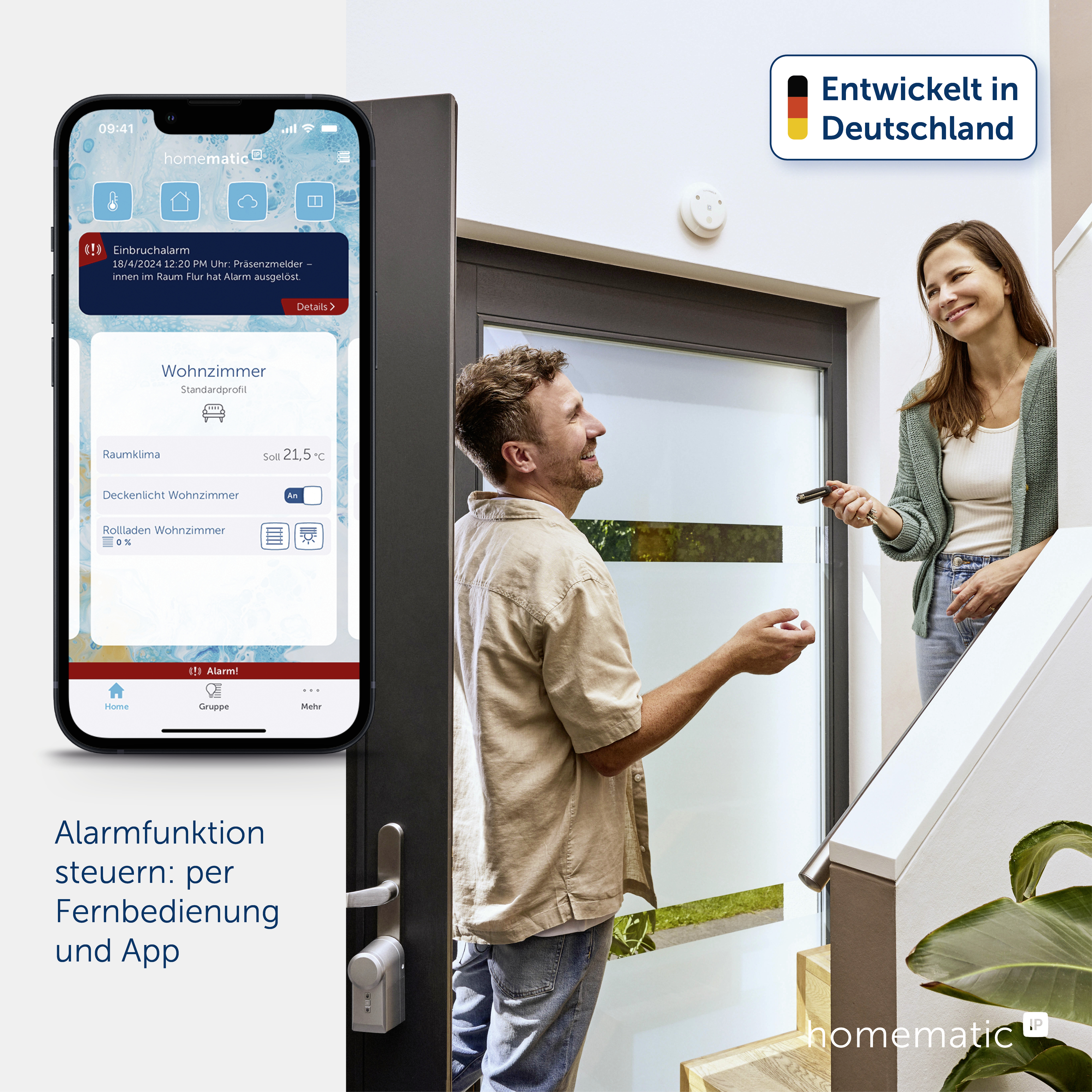 HOMEATIC IP Schlüsselbundfernbedienung 160741A0, Alarmfunktion