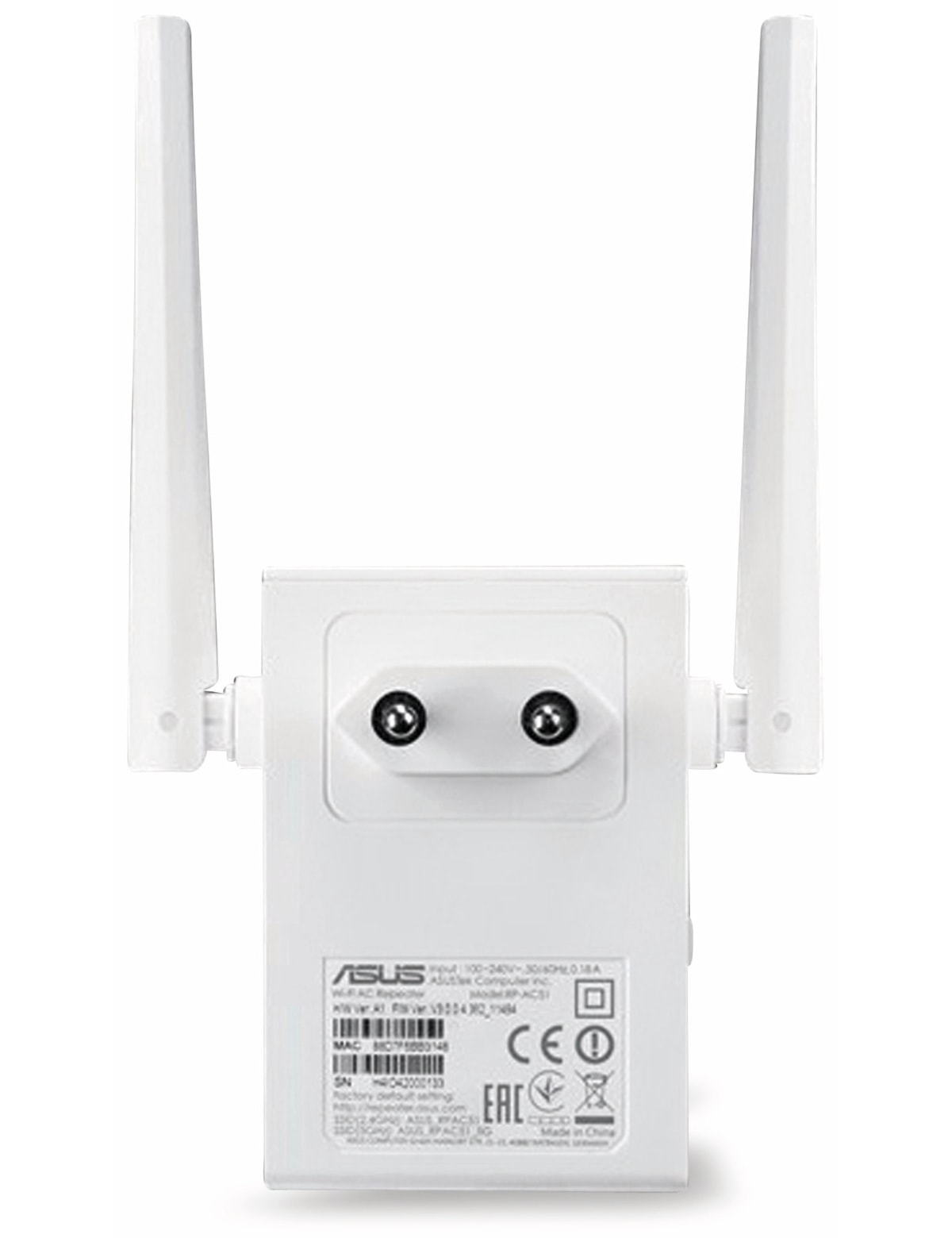 ASUS WLAN-Repeater RP-AC51, Dual-Band, 750 MBit/s ASUS WLAN-Repeater RP-AC51, Dual-Band, 750 MBit/s