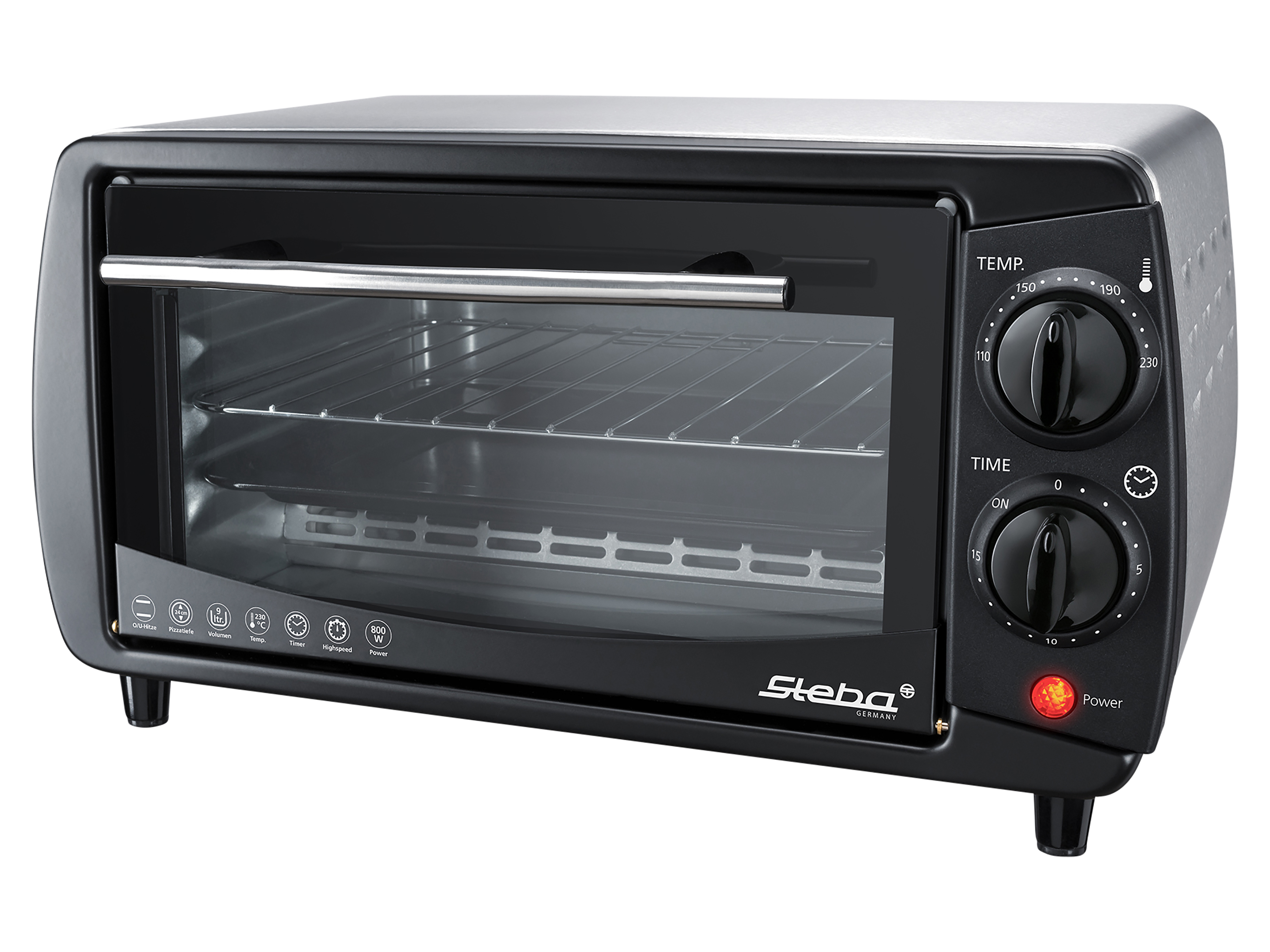 STEBA Mini-Backofen KB 9.2, 9 Liter, mit Backblech, 2 Ebenen, 800W