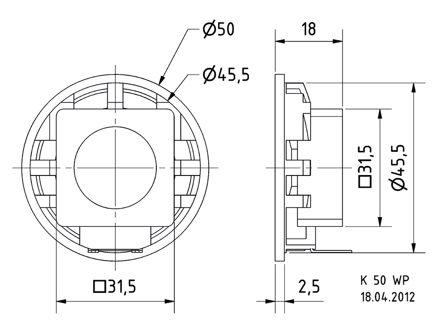 VISATON Kleinlautsprecher K 50 WP - 50 Ω