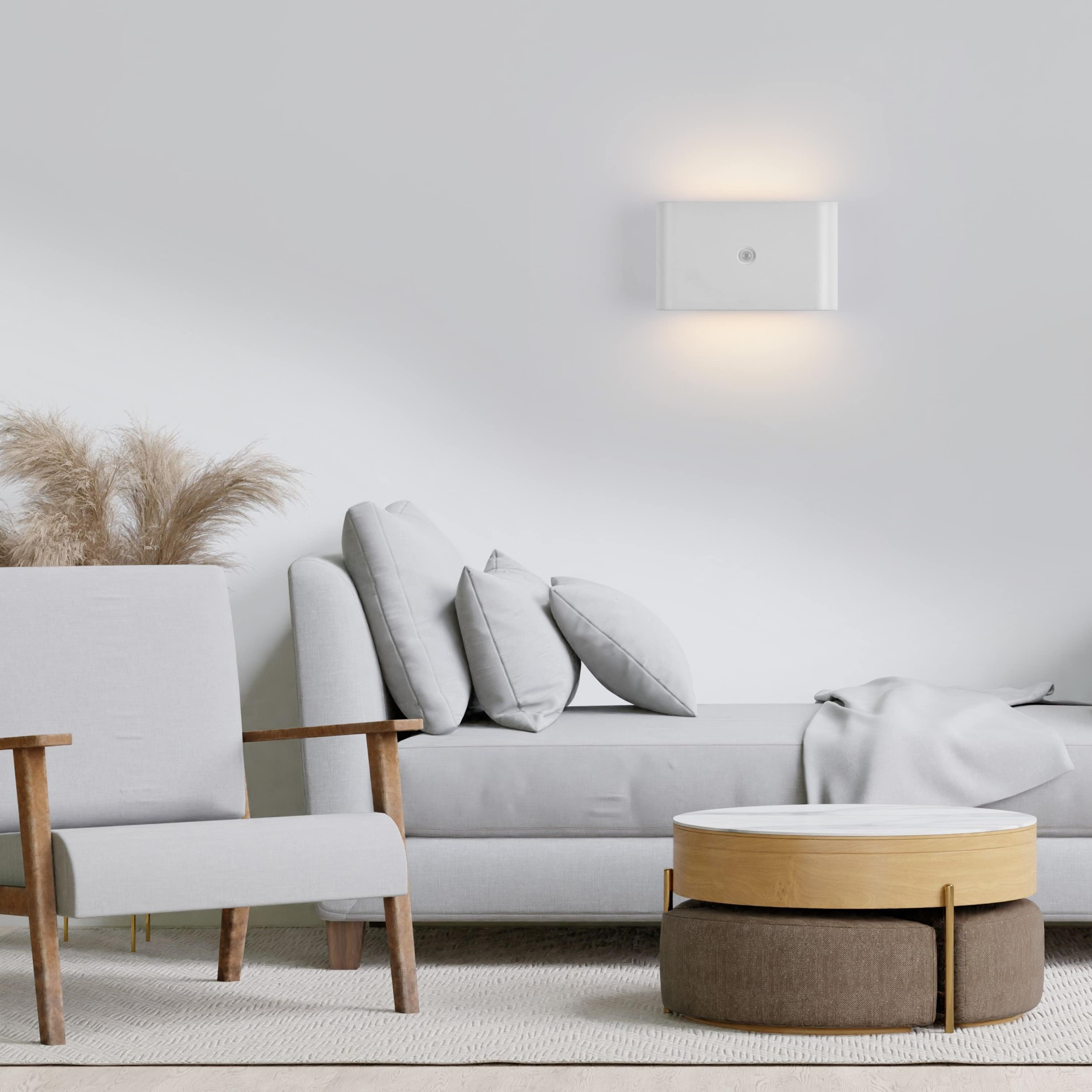 JUST LIGHT LED-Akku-Wandleuchte 19475-16, 3W, 3000K, 300lm, warmweiß, IP44, weiß