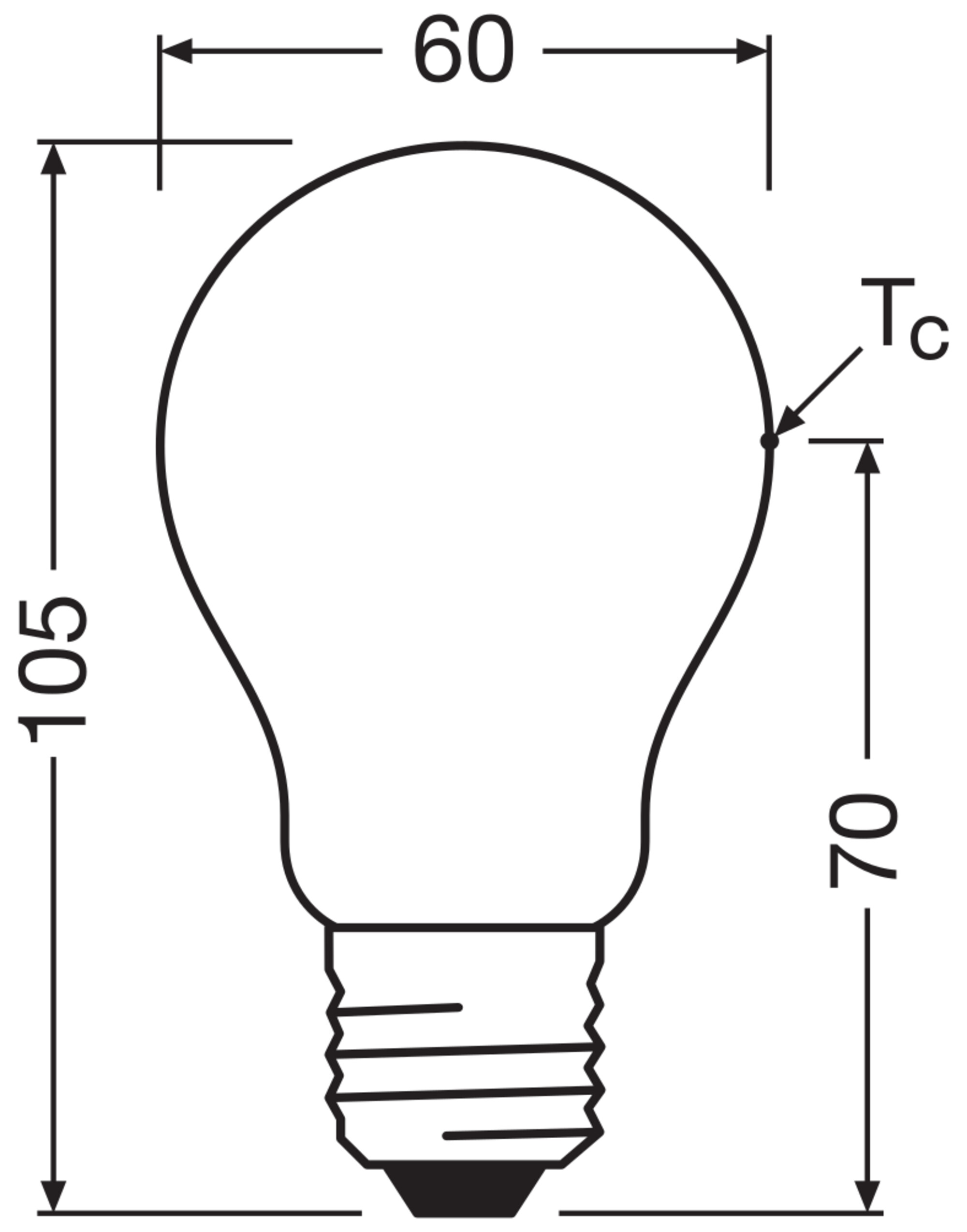 OSRAM LED-Lampe, Kolbenform, E27, 3,8 W, 4000 K, EEK: A, 806 lm, neutralweiß