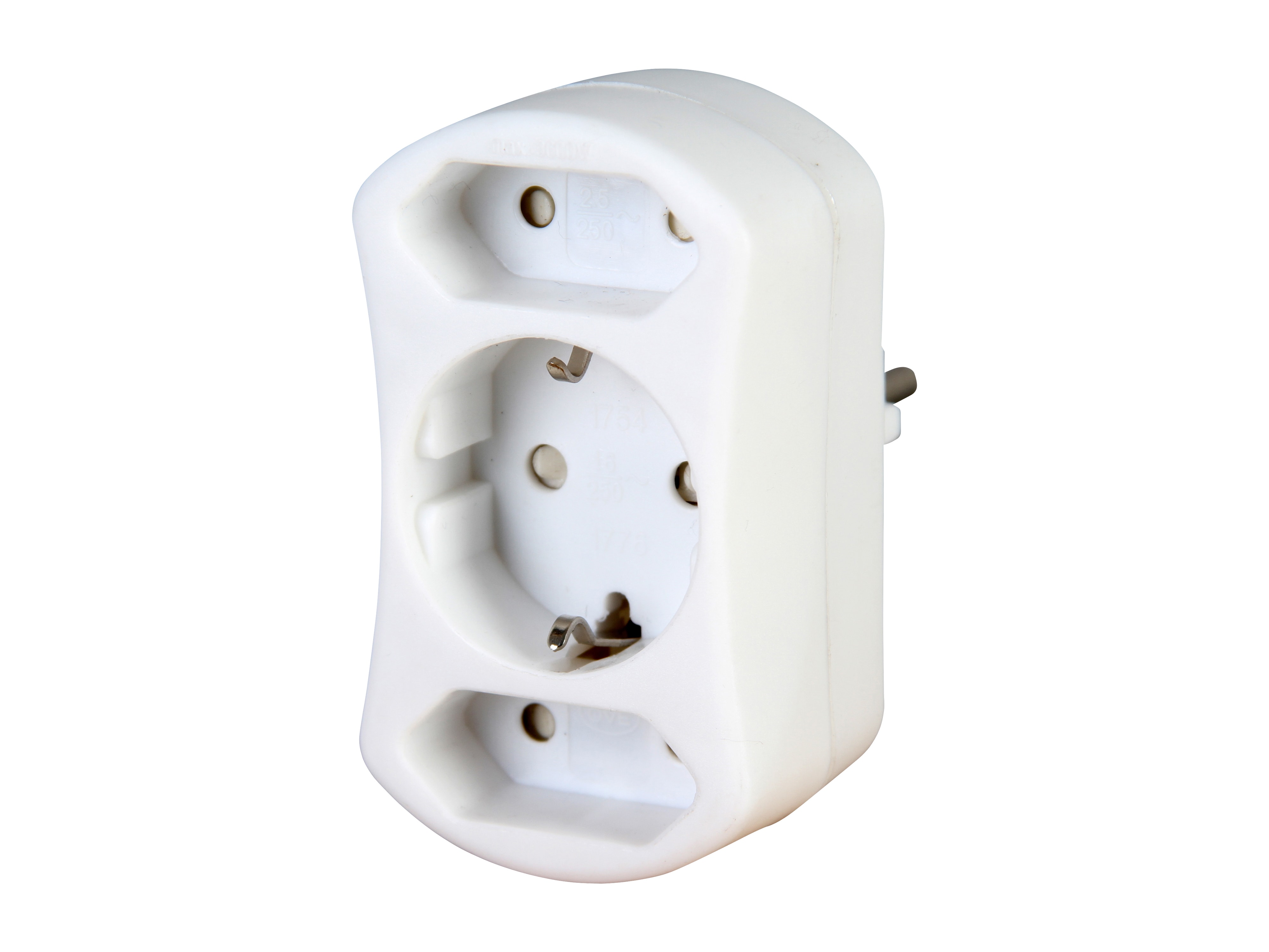KOPP Euro- und Schutzkontakt-Adapterstecker 177602009, BS, weiß KOPP Euro- und Schutzkontakt-Adapterstecker 177602009, BS, weiß
