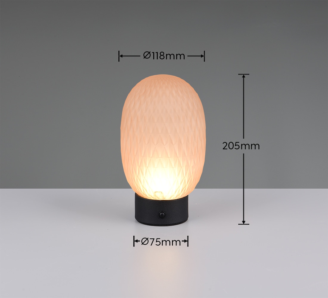 TRIO LED-Akku-Tischleuchte FACETTE, 564210113, 1,5W, 140lm, 3000K, amber