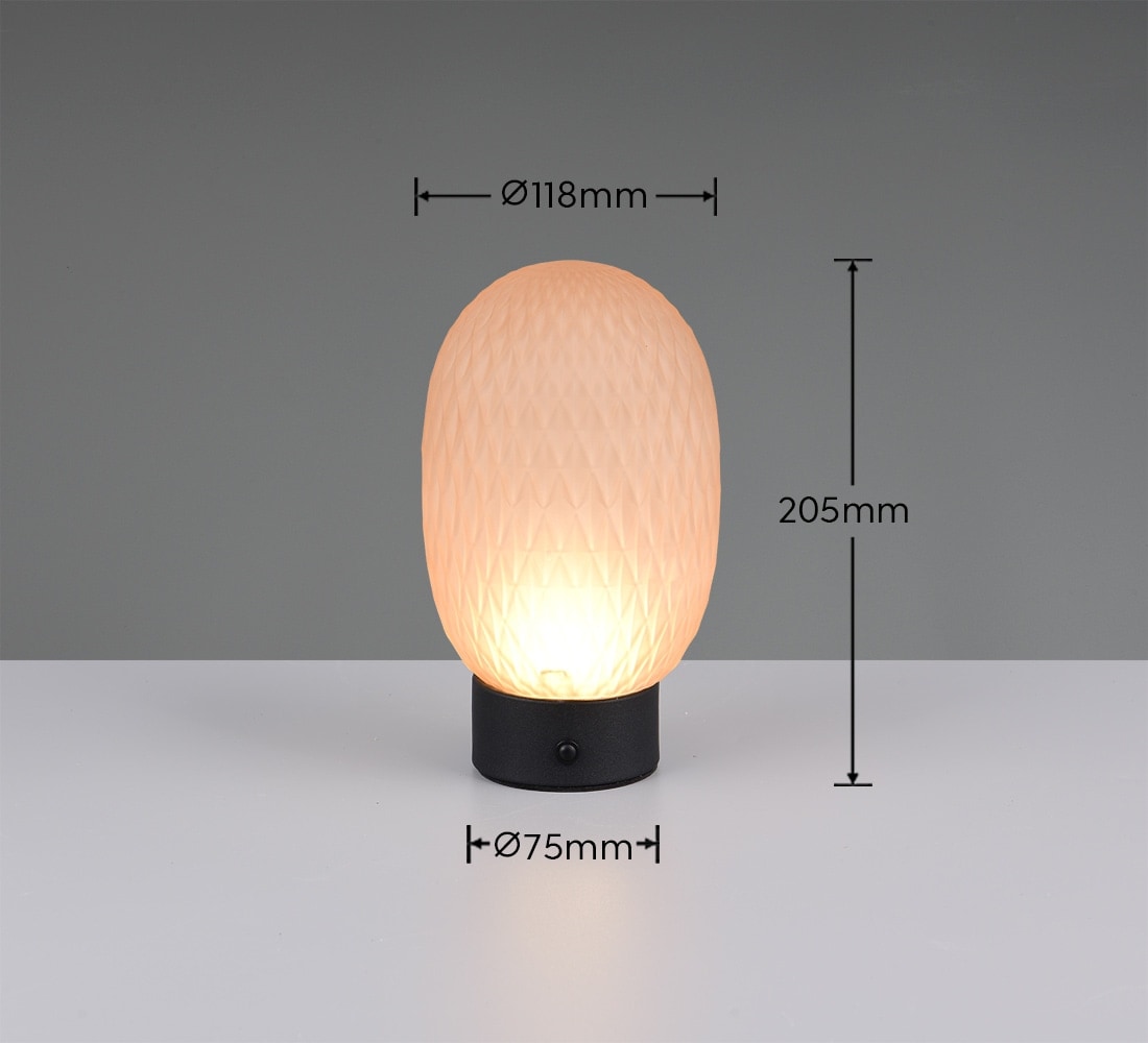 TRIO LED-Akku-Tischleuchte FACETTE, 564210113, 1,5W, 140lm, 3000K, amber