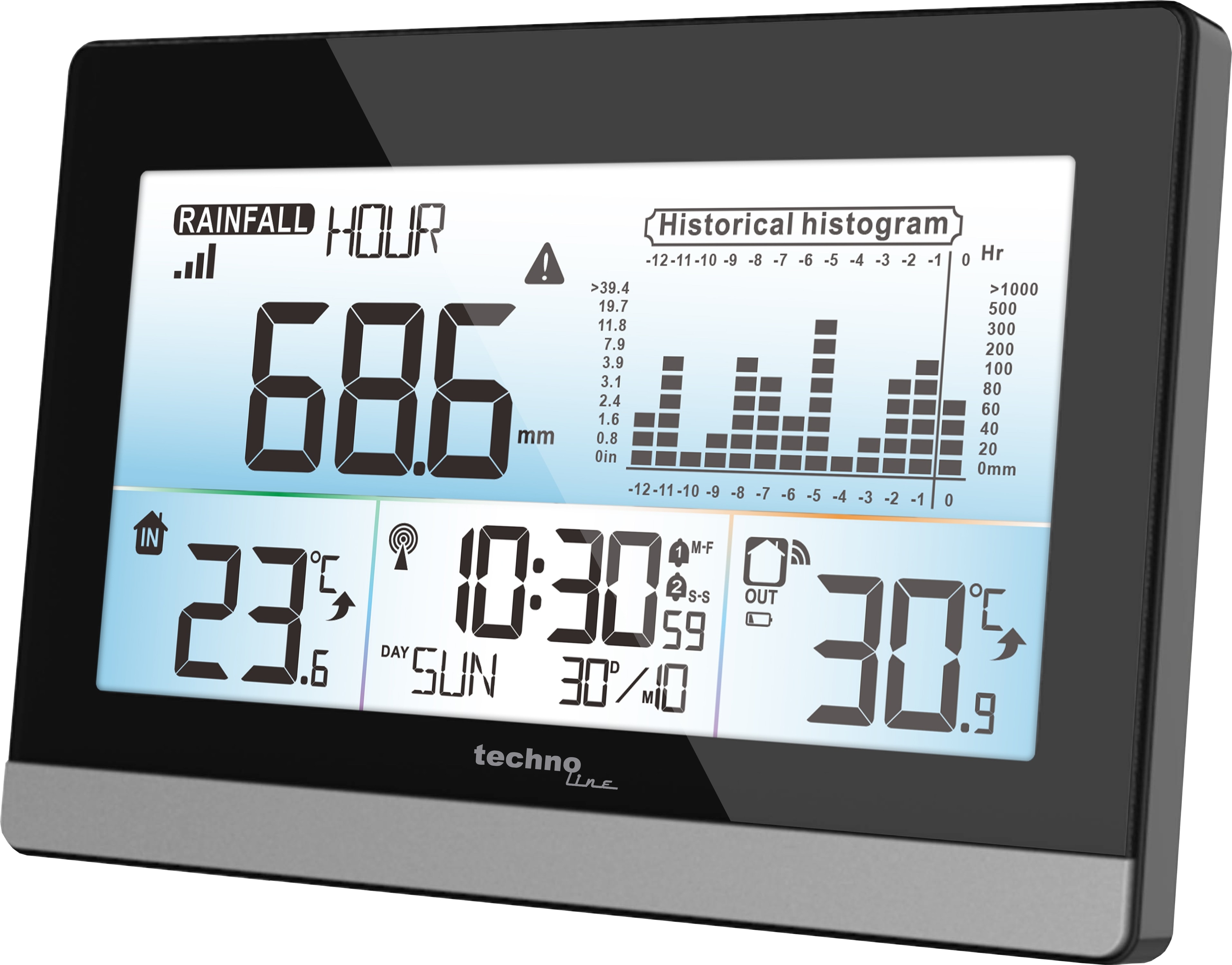 Station Météo Technoline WS 7033 - Radio Portable Argentée - Thermomètre Intérieur/extérieur