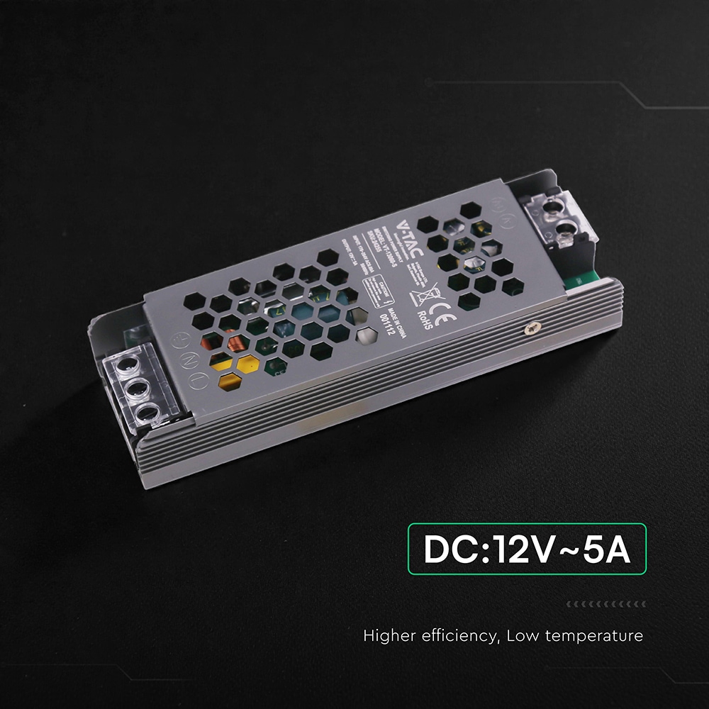 V-TAC Schaltnetzteil, VT-24255, 12V/5,0A, 60W, IP20