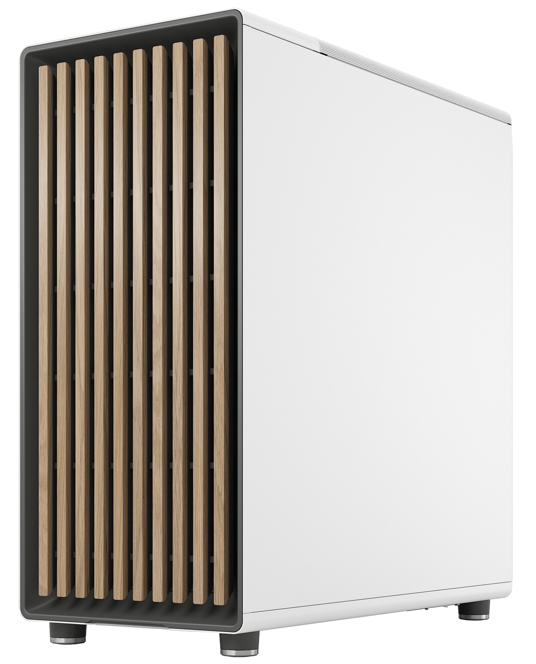 FRACTAL Midi Tower Design North Chalk weiß TG Clear