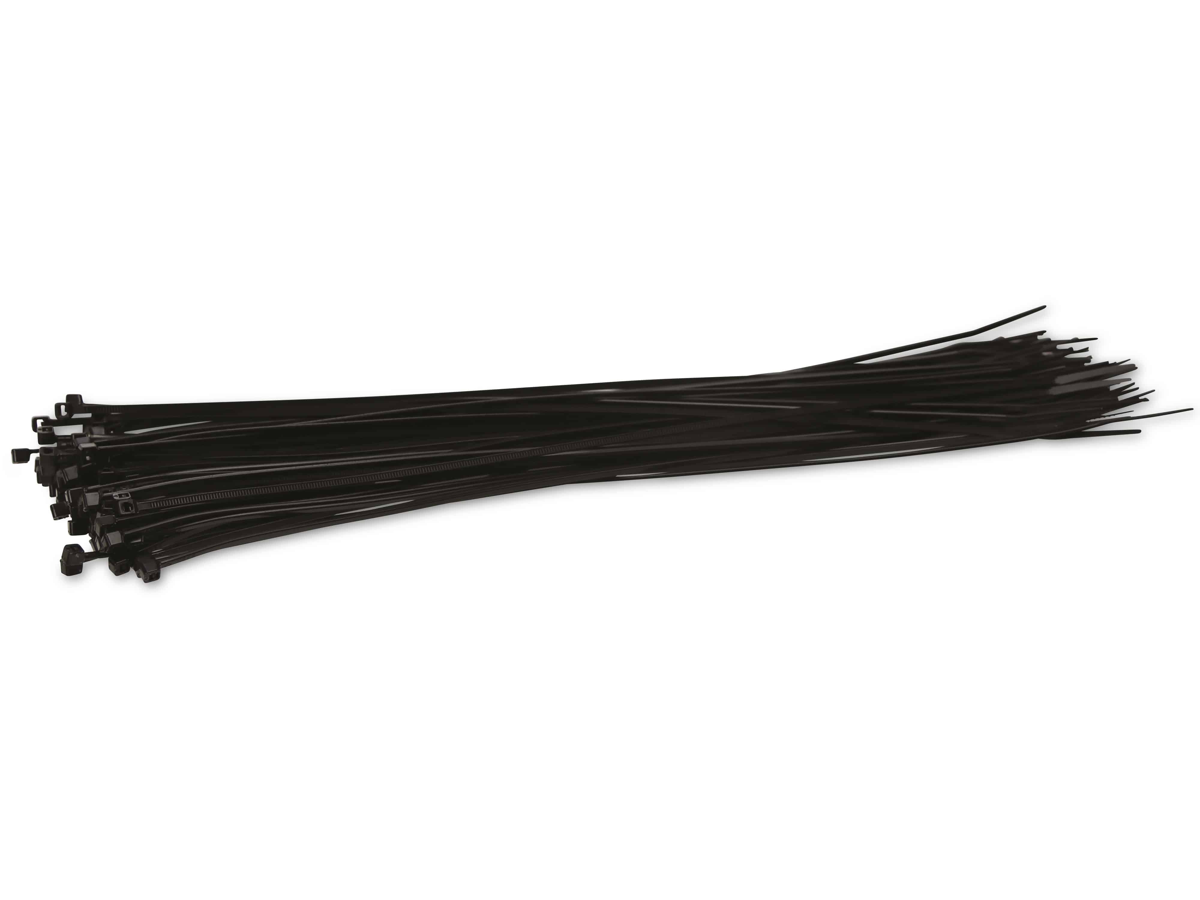 KSS Kabelbinder-Sortiment Polyamid 6.6, schwarz, 300x2,5, UV-beständig, 100 Stück