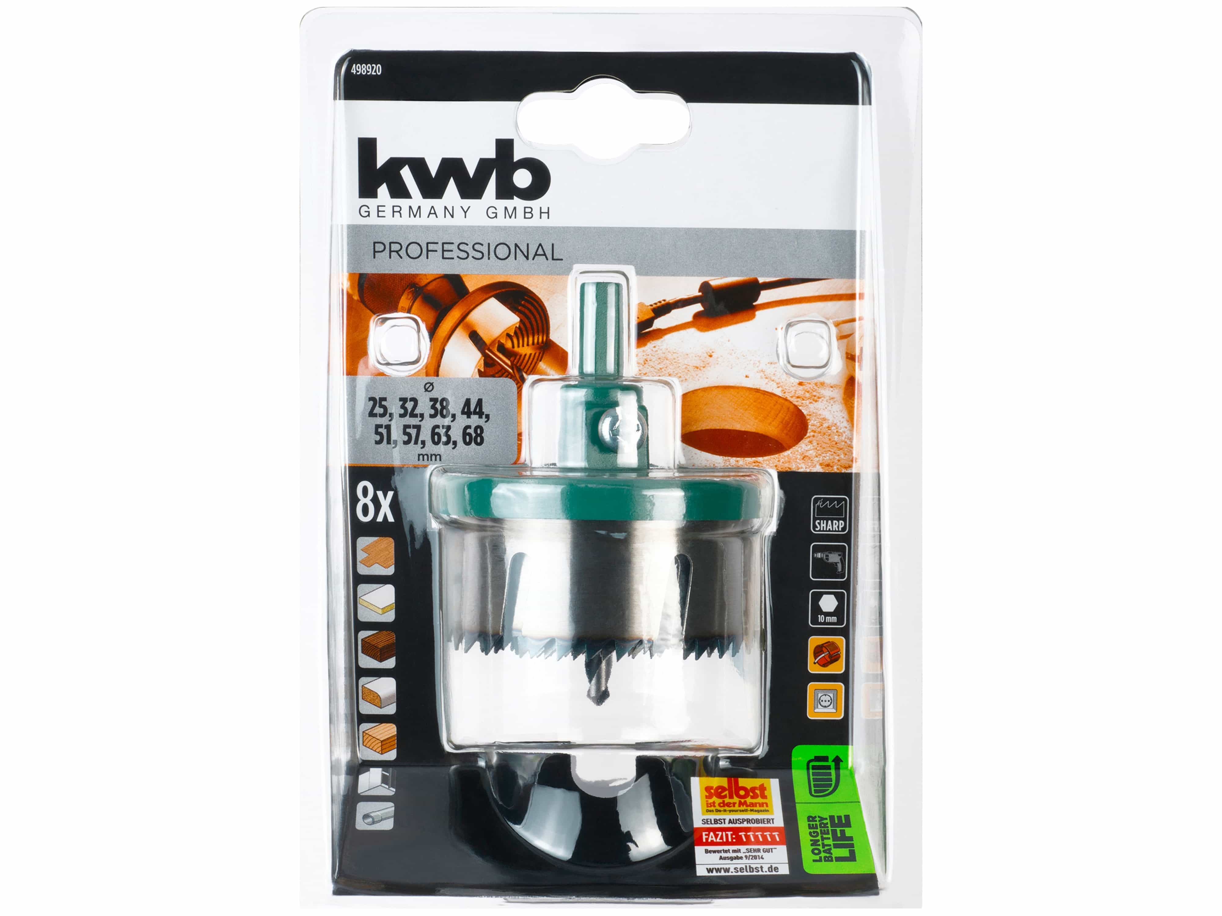 KWB Mehrkranz-Lochsäge, 498920, 25...68 mm, 8-teilig