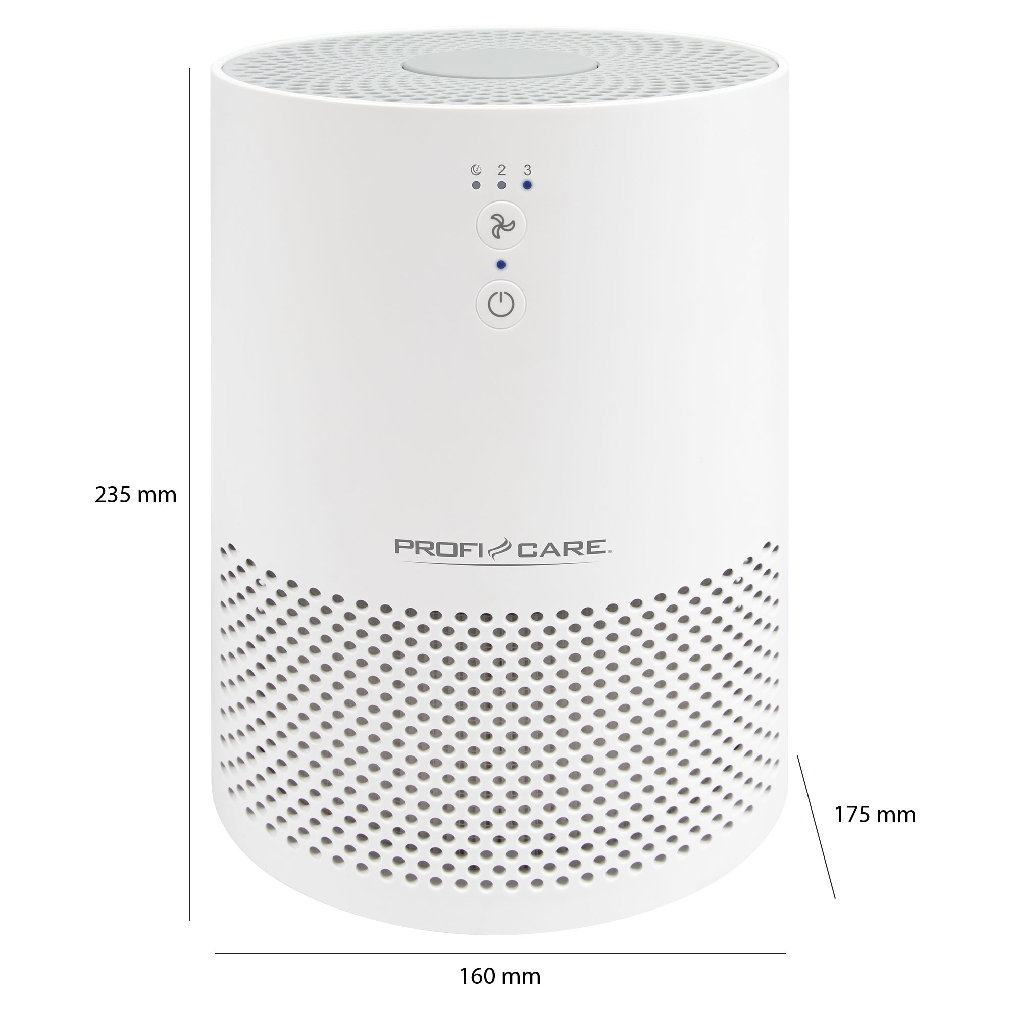 PROFICARE Luftreiniger PC-LR 3075, 2-Filter-System, 20m², EPA-Filter, weiß