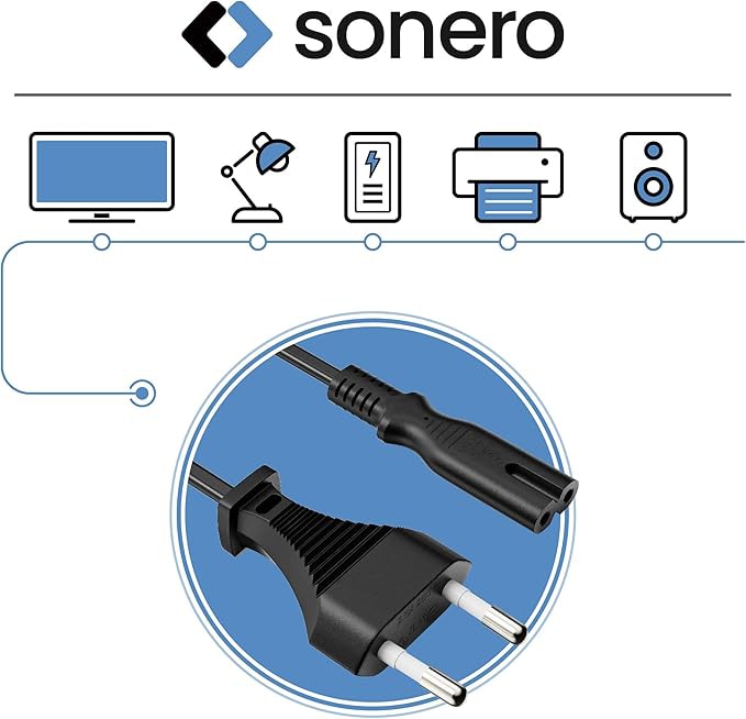 SONERO Netzkabel X-ESG-C7G-010B, Eurostecker, gerade, schwarz, 1m SONERO Netzkabel X-ESG-C7G-010B, Eurostecker, gerade, schwarz, 1m