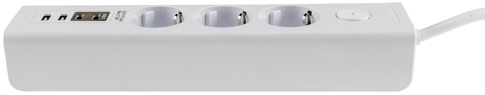 CHILITEC Steckdosenleiste, 3-fach, USB-A+C, 1,5 m Zuleitung, weiß CHILITEC Steckdosenleiste, 3-fach, USB-A+C, 1,5 m Zuleitung, weiß