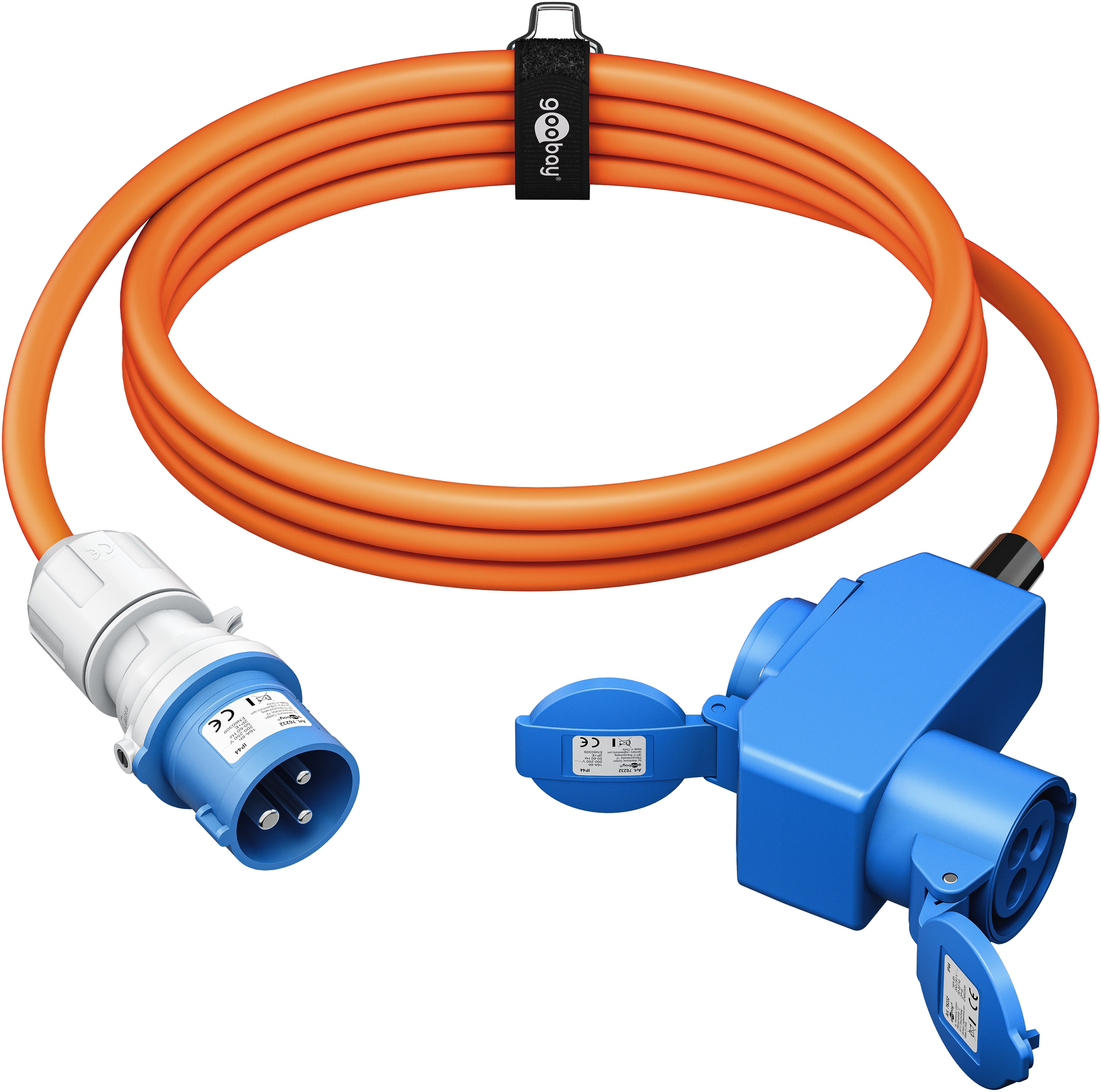 GOOBAY CEE-Adapterkabel 76233, 5 m, Stecker zu Kupplung + Schutzkontakt Kupplung GOOBAY CEE-Adapterkabel 76233, 5 m, Stecker zu Kupplung + Schutzkontakt Kupplung