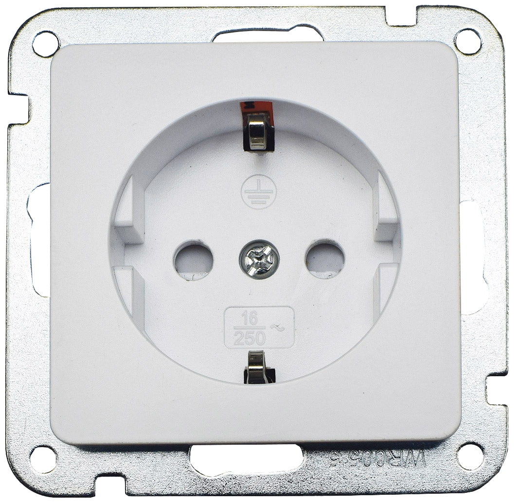 MILOS Schutzkontakt-Steckdose 22771, 16A/250V, Klemmanschluss, weiß matt