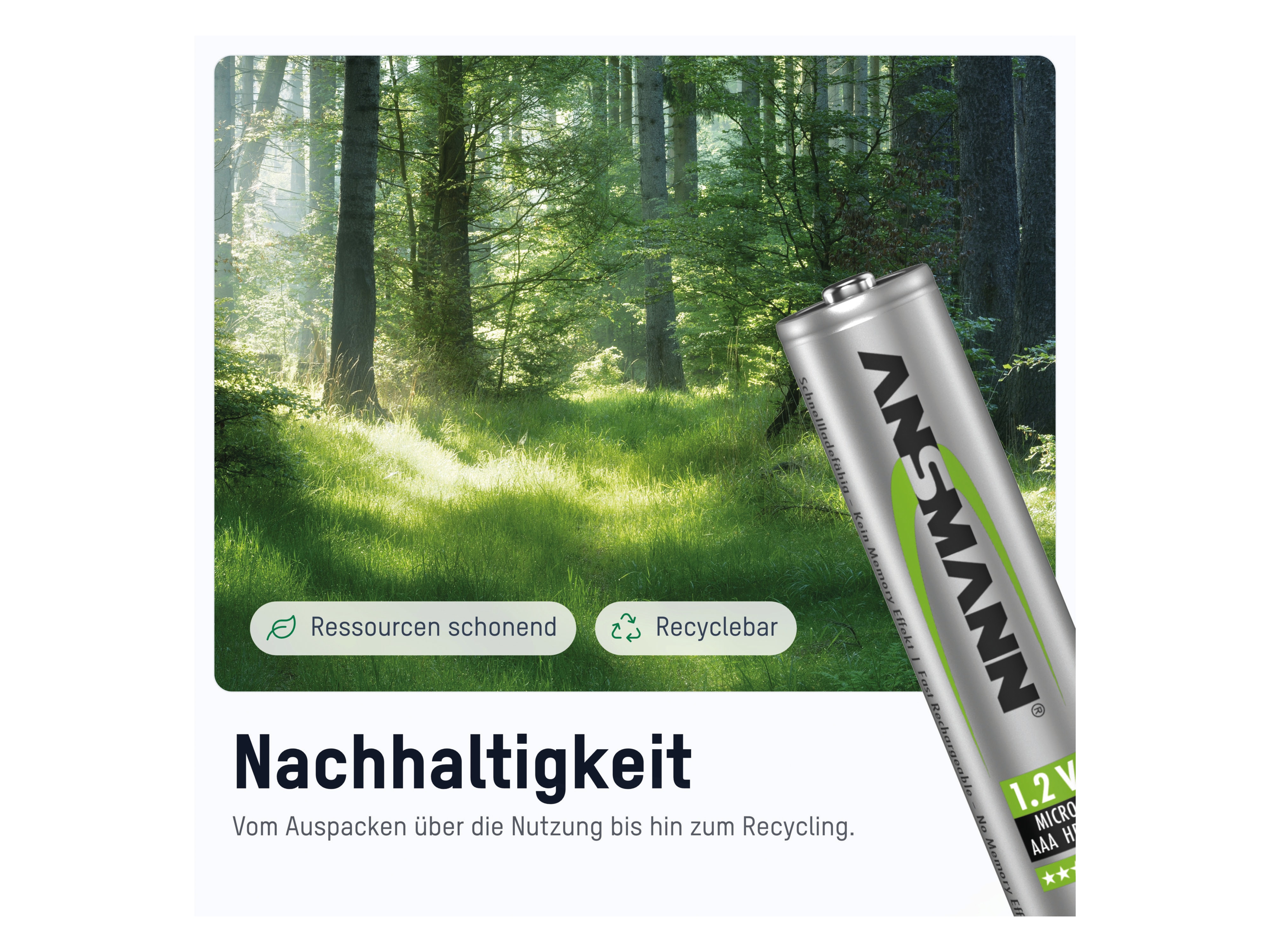 ANSMANN Solar NiMH Akku Micro AAA 550 mAh maxE 2-Stück