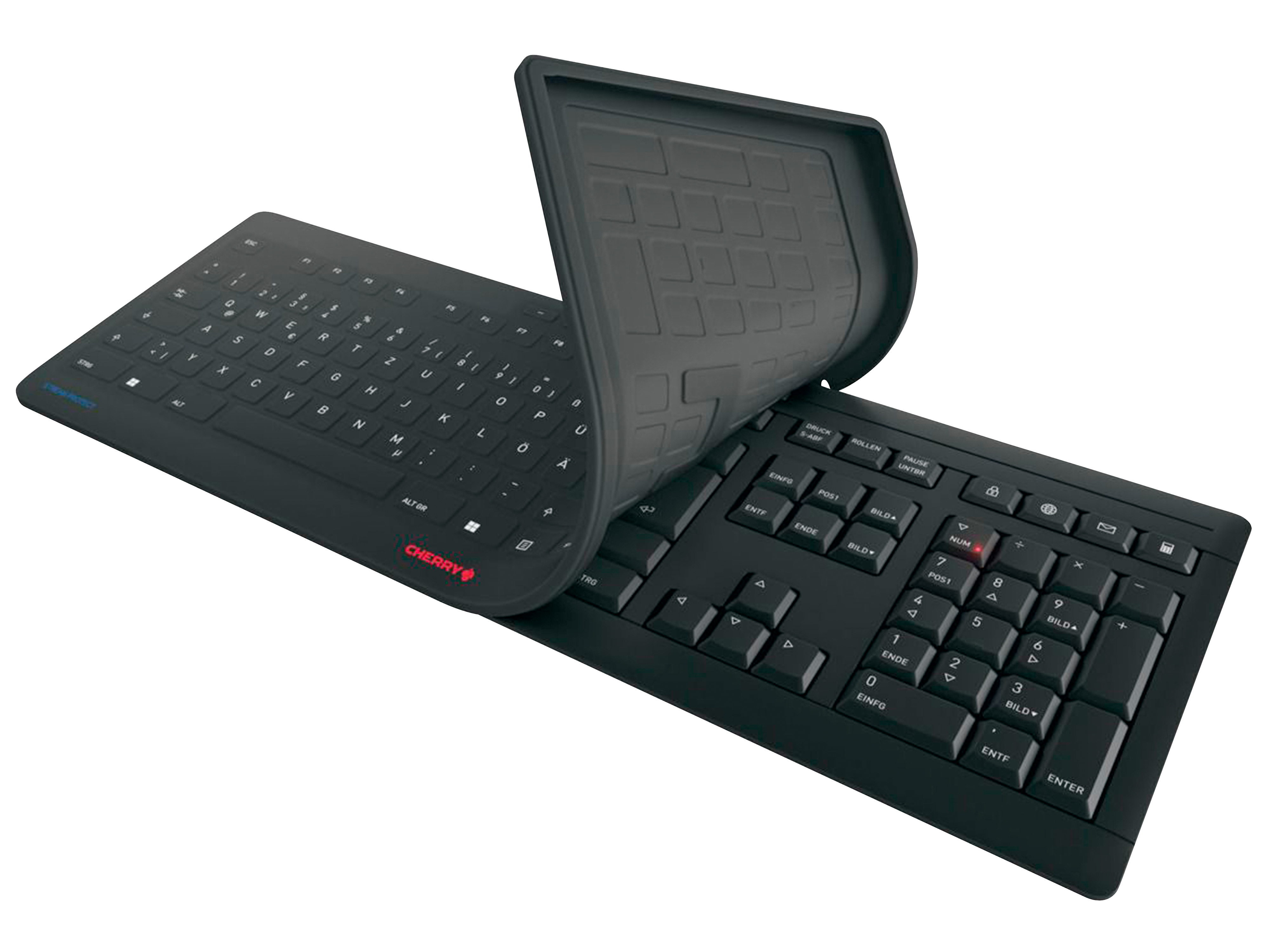 CHERRY Tastatur Stream Protect Wireless schwarz