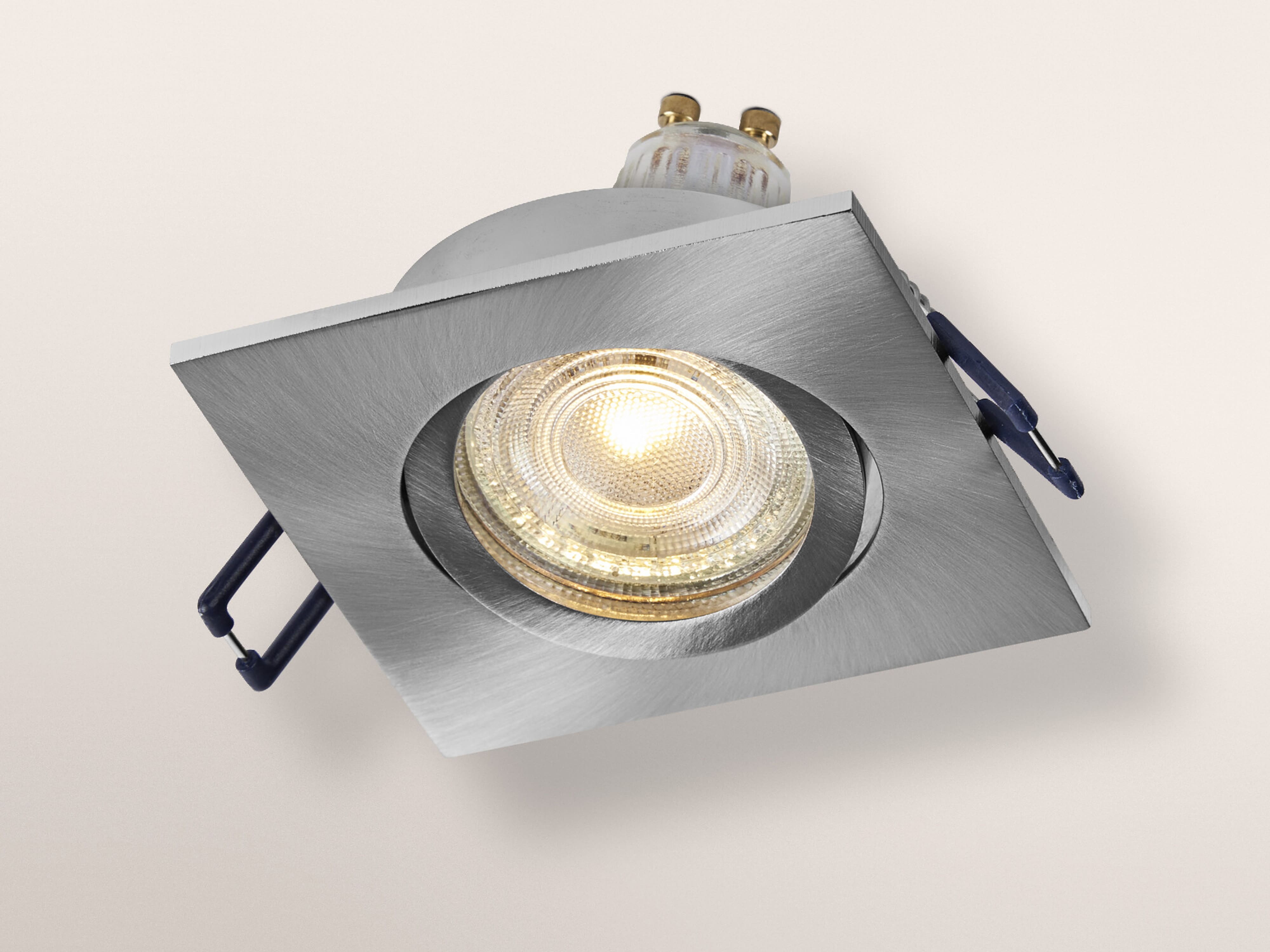 OSRAM LED-Einbauleuchte, GU10, 4,5W, 2700K, 400lm, warmweiß, IP20, Satin-Nickel, 3er Set